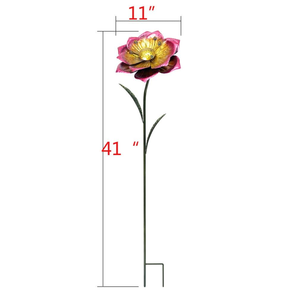 41-in Pink Metal Flower Stake at Lowes.com
