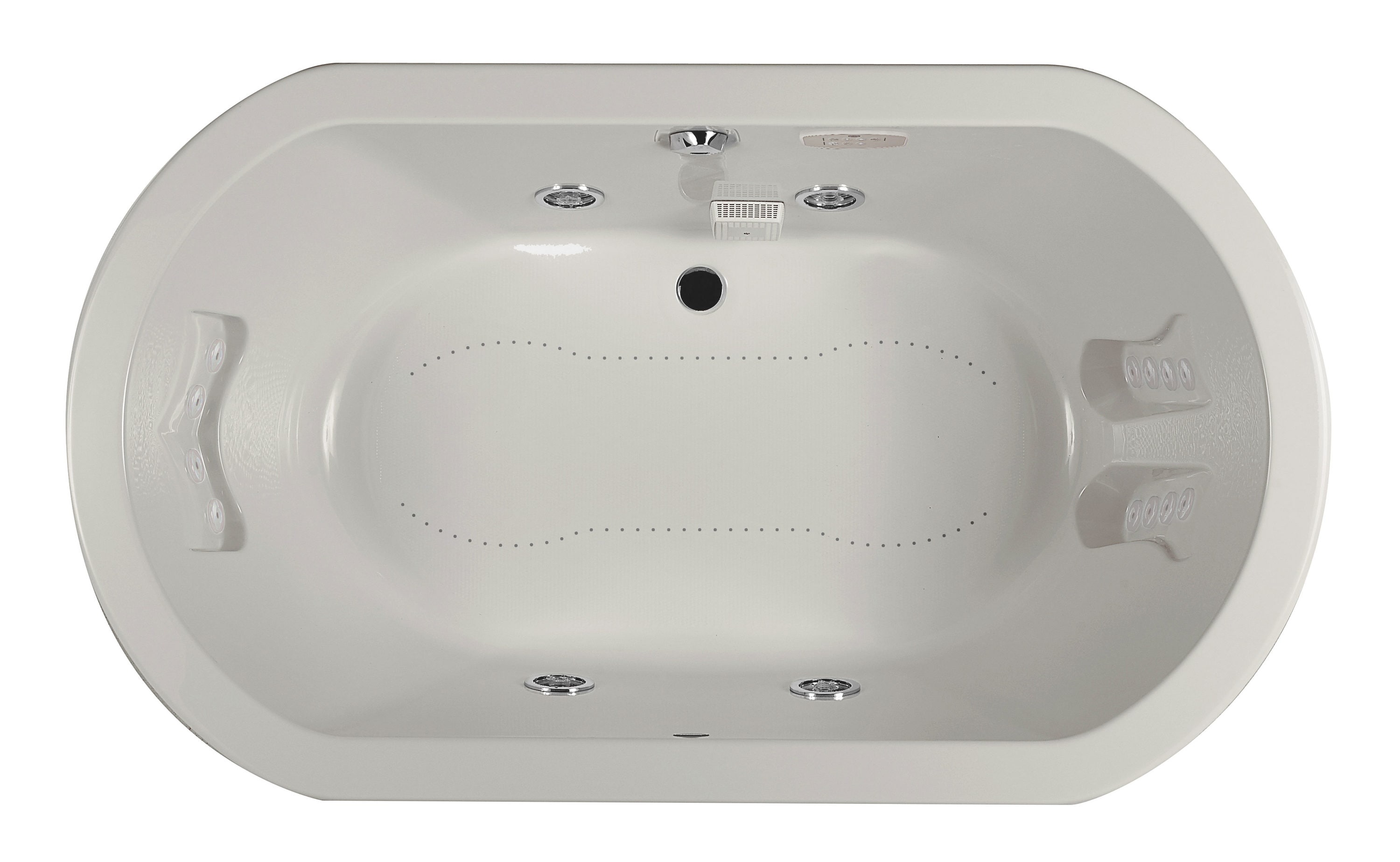 Anza 42-in x 60-in Oyster Acrylic Oval Drop-In Whirlpool and Air Bath Combination Tub (Center Drain) in Off-White | - Jacuzzi ANZ6042CCR4CHY