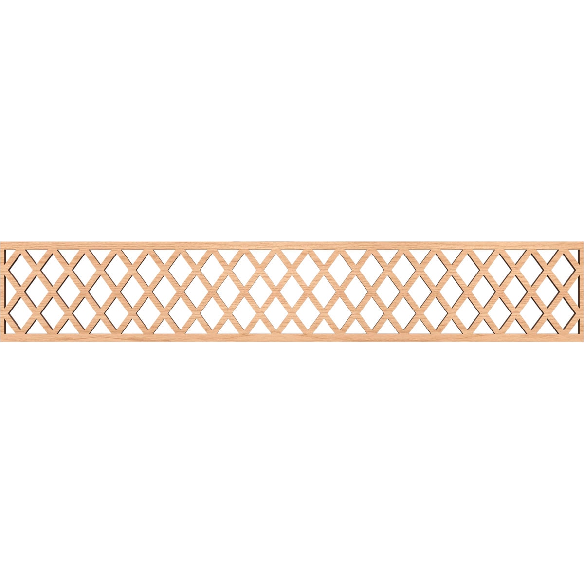 Ekena Millwork MLDB08X46MNCHI Manchester Fretwork Flat Trim 8-in x 3.89-ft Hickory Brown Unfinished 2156645 Pierced Wall Panel Moulding