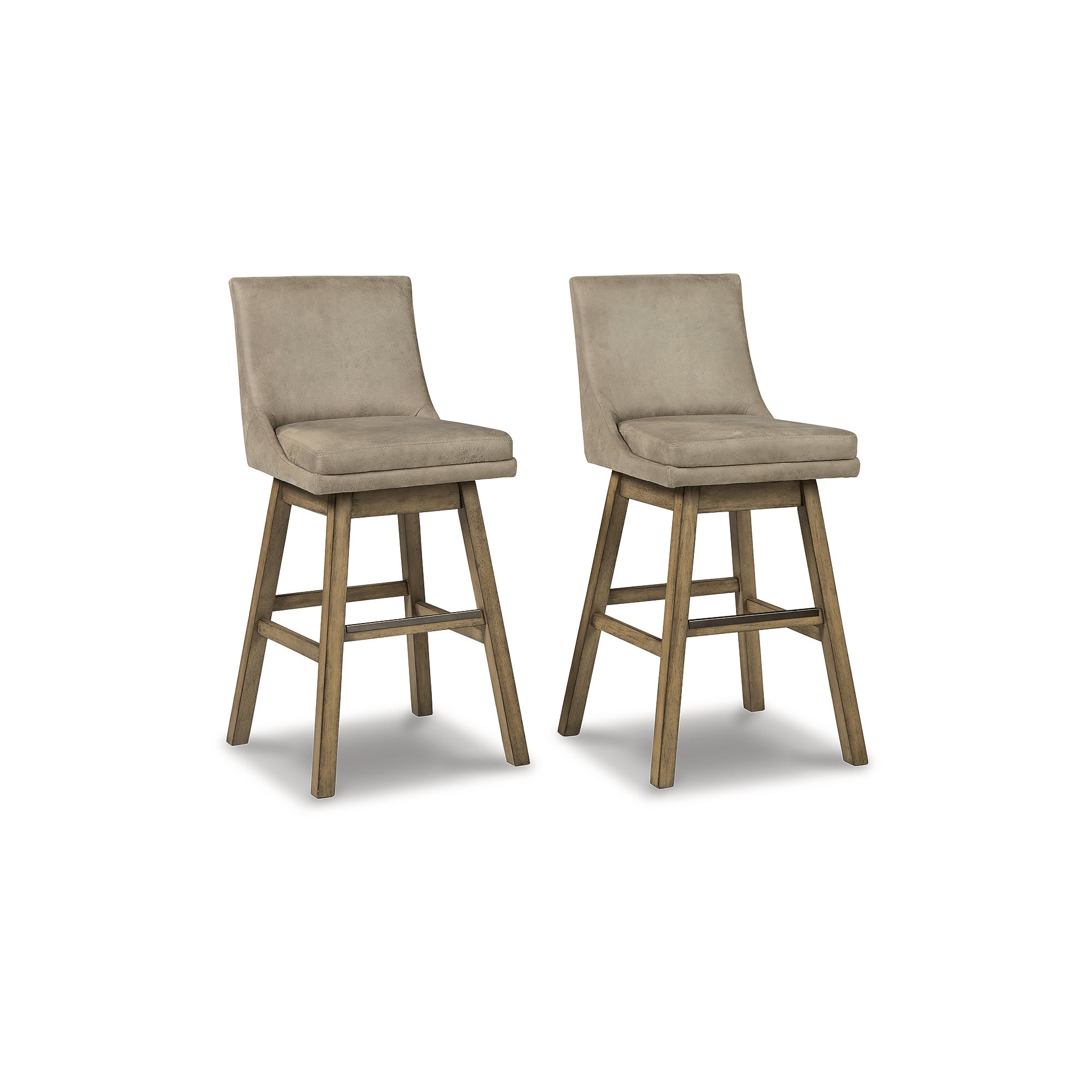 Signature Design by Ashley D380-530 Tallenger Beige Bar Height Stool with Contoured Back and Swivel Seat