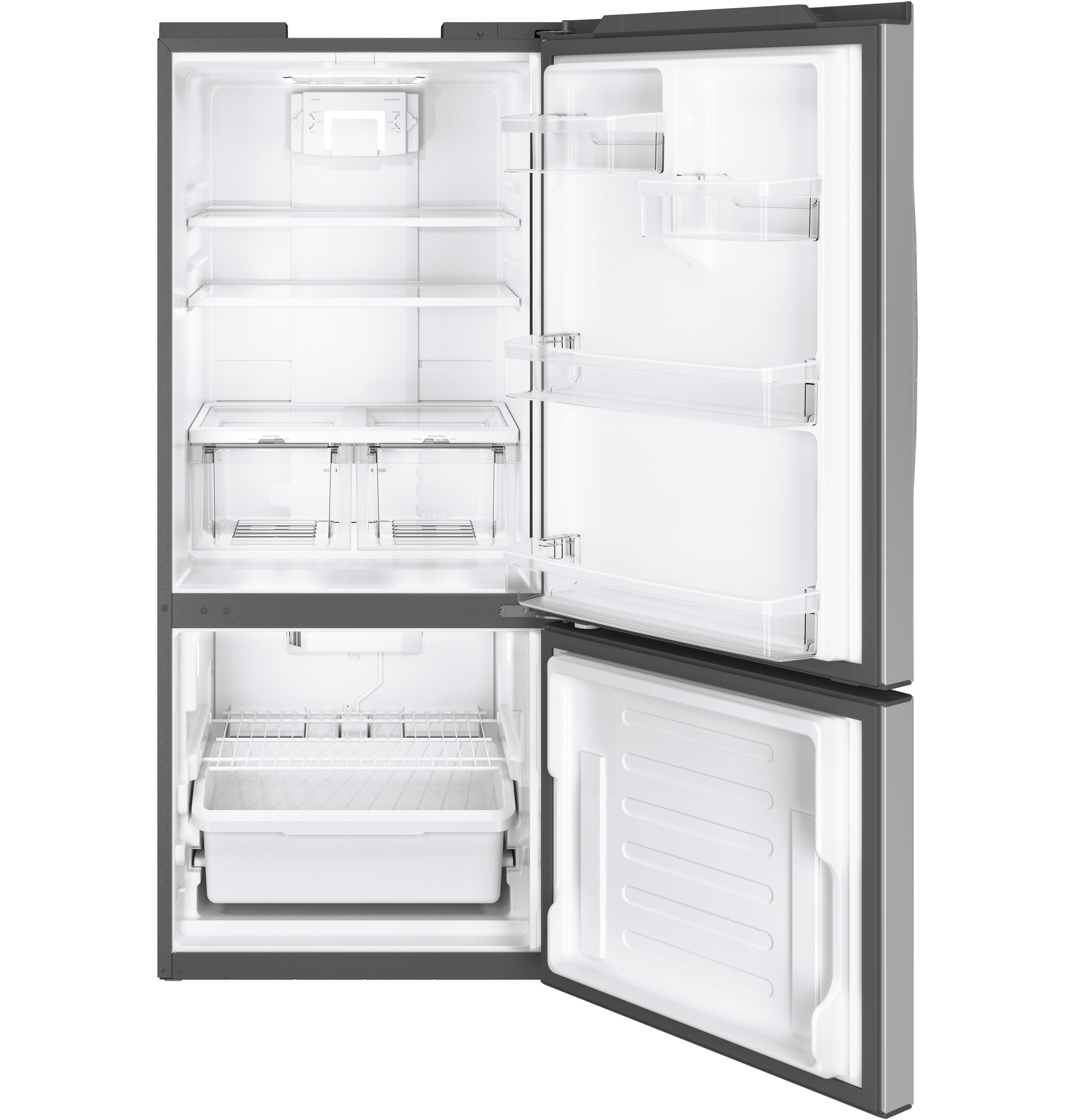 GE Appliances 24.8 Cu. Ft. Bottom-Freezer Drawer Refrigerator with Icemaker  in Fingerprint Resistant Stainless Steel