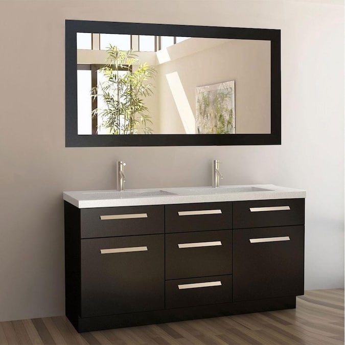 Design Element Moscony 60 In Espresso, Bathroom Vanity Double Sink 60 Inches