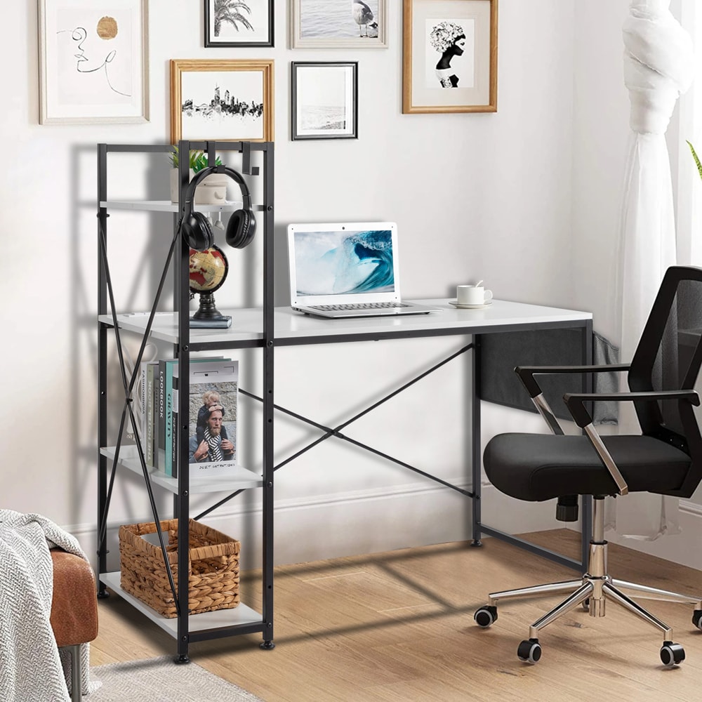 Winado LO1G52002361 47.2-in White Casual Pine Computer desk