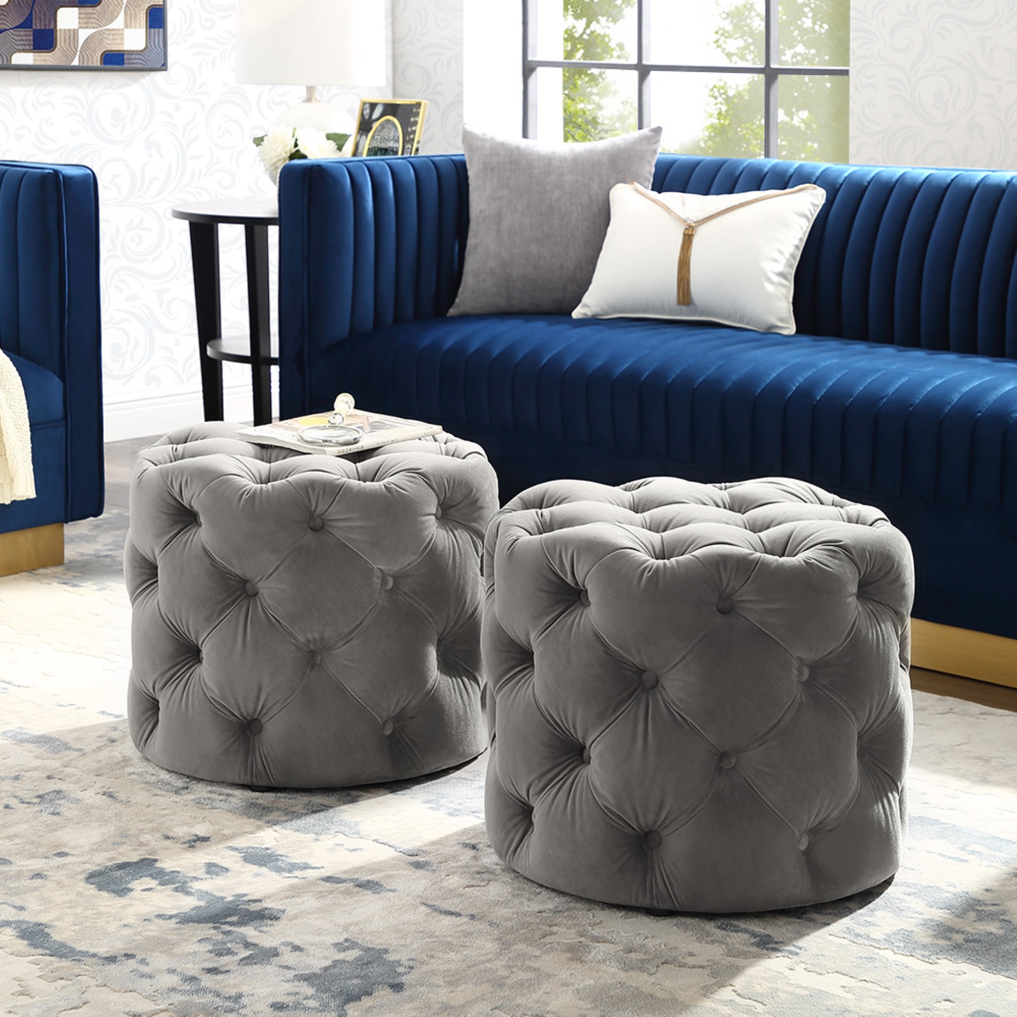 Inspired Home ON94-02GR-LS Indoor-Ottomans - View #2