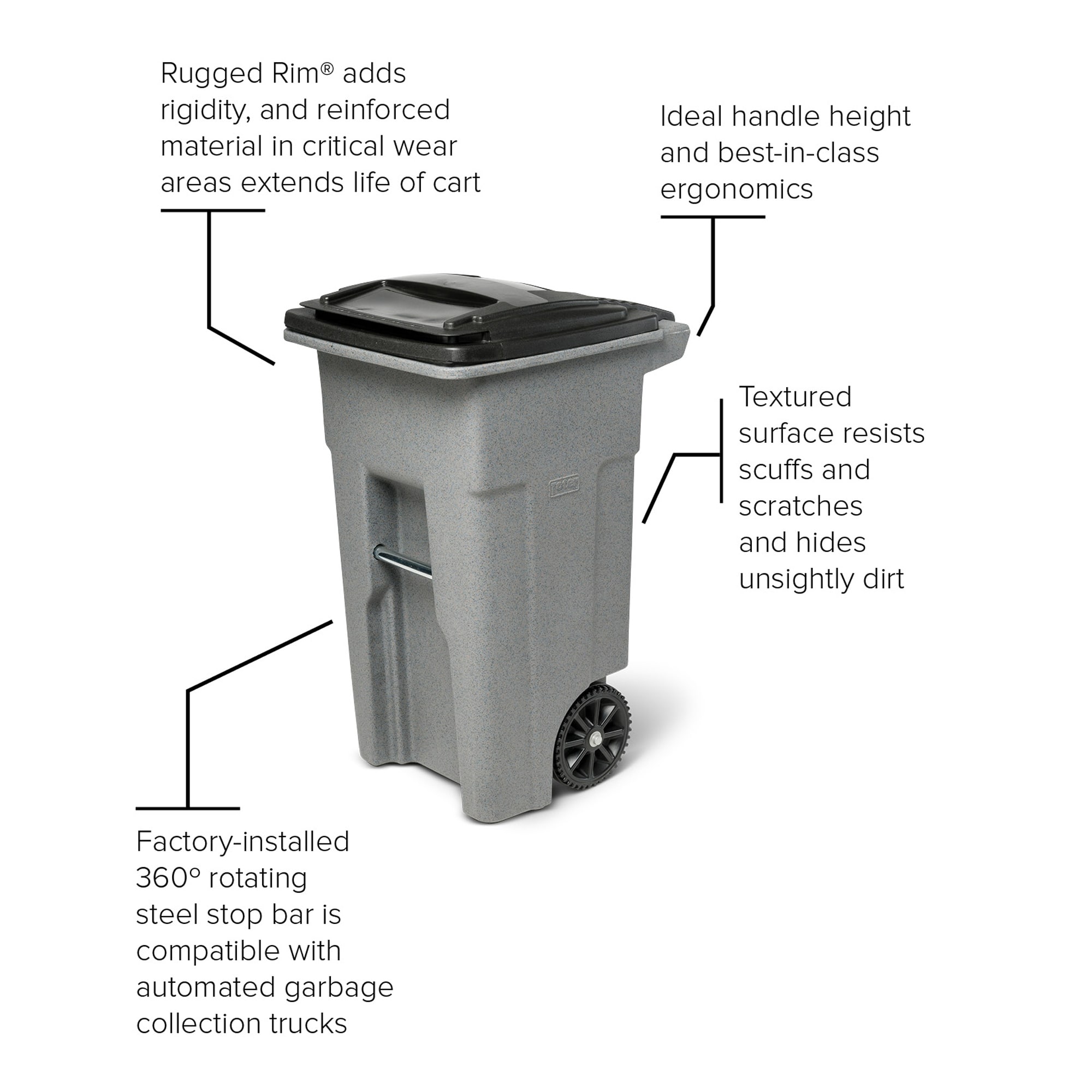 Project Source 32-Gallons Black Plastic Wheeled Trash Can with Lid Outdoor  in the Trash Cans department at