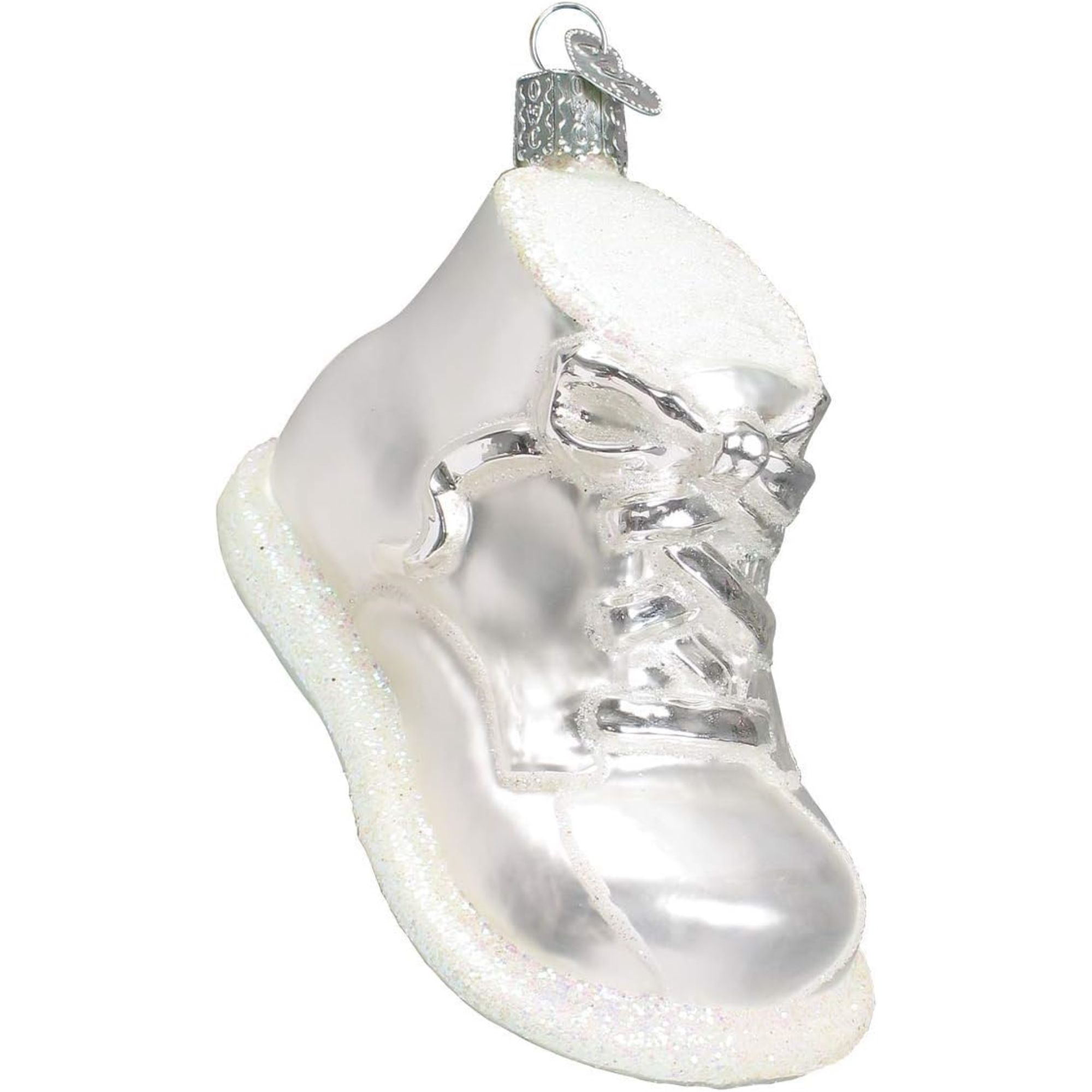 Old World Christmas 729343324900 Blown Glass Ornament for Christmas Tree - White Baby Shoe