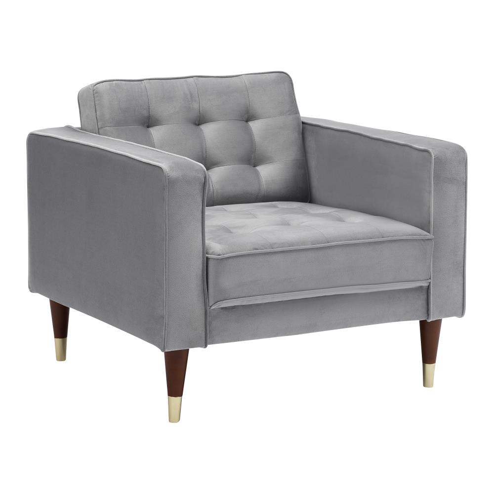 Armen Living Somerset Modern Gray Velvet Club Chair in the Chairs  department at