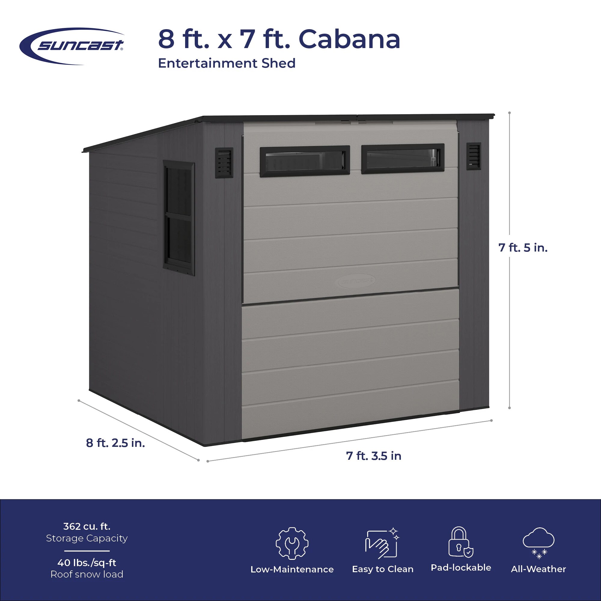 Suncast BMCB8700D Vinyl-Resin-Storage-Buildings - View #4