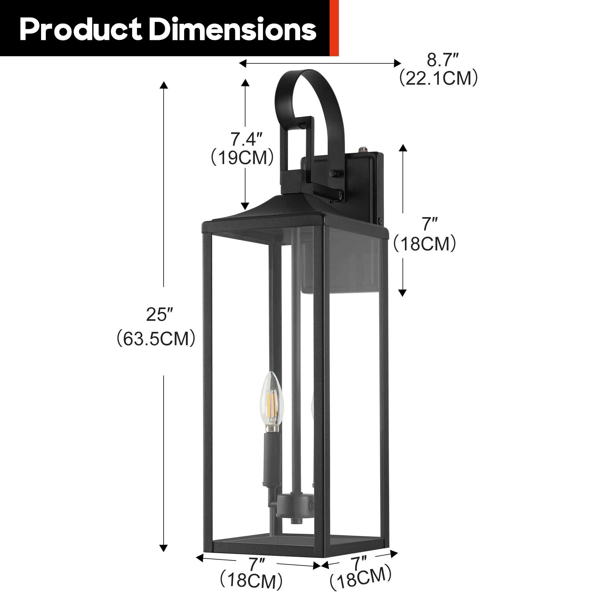 Hukoro FL15261-BK-S Outdoor-Wall-Lighting - View #2