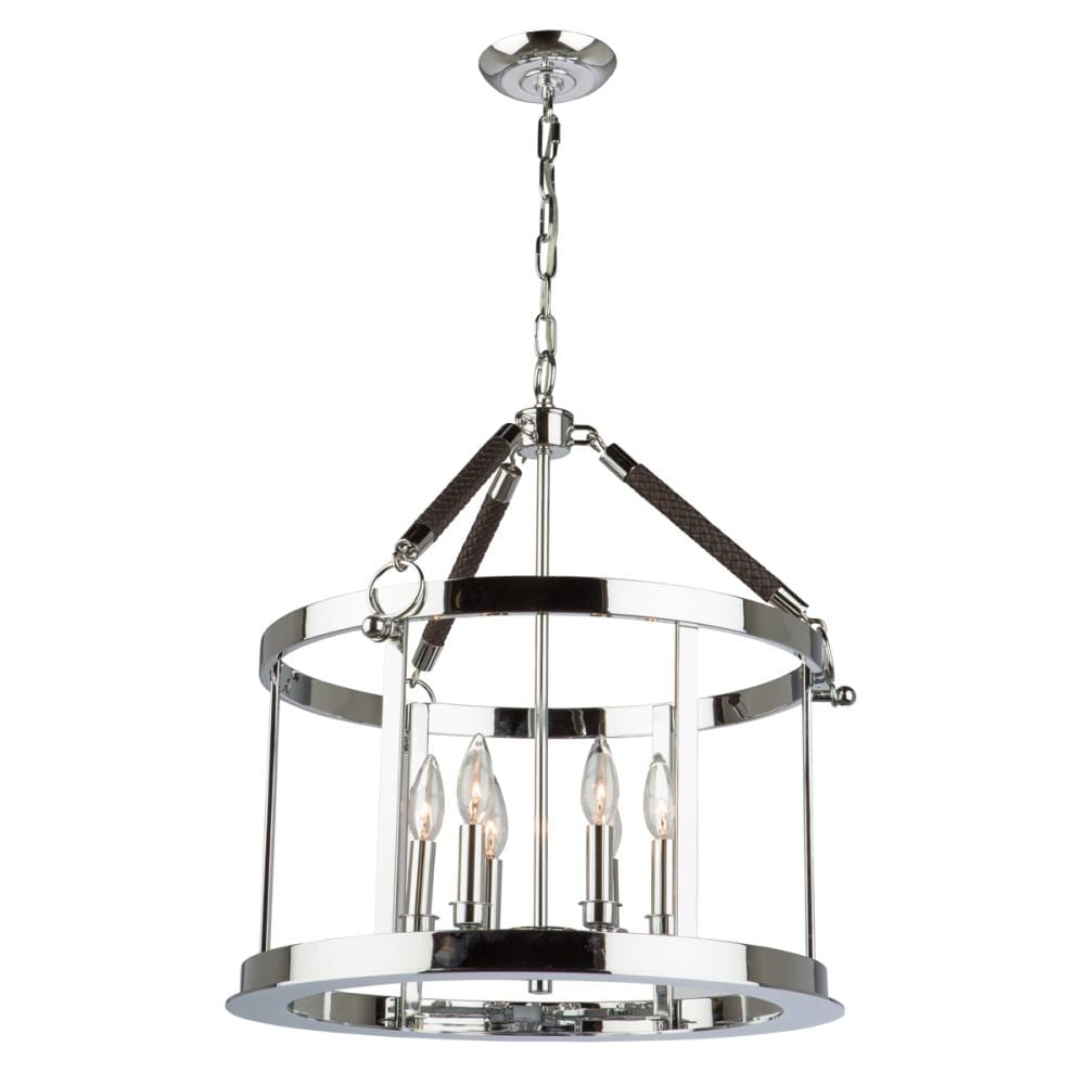 ARTCRAFT SC13166 Dover 6-Light Chrome and Brown Transitional Chandelier