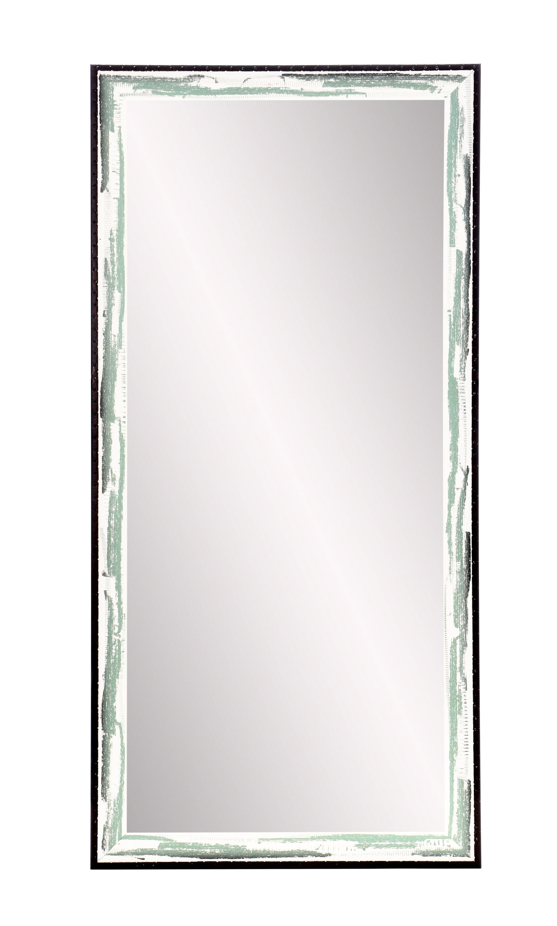 BrandtWorks AV83TALL 32-Inches W x 65.5-Inches H Rectangle Dark Brown/Green/White Framed Full Length Vanity Mirror