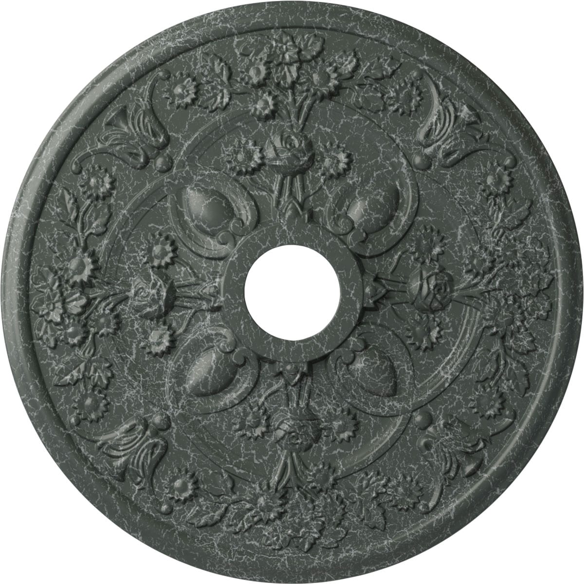 Ekena Millwork CM30ROAGC Rose 30.875-in W x 30.875-in L Painted Athenian Green Crackle Polyurethane Whole Ceiling Medallion