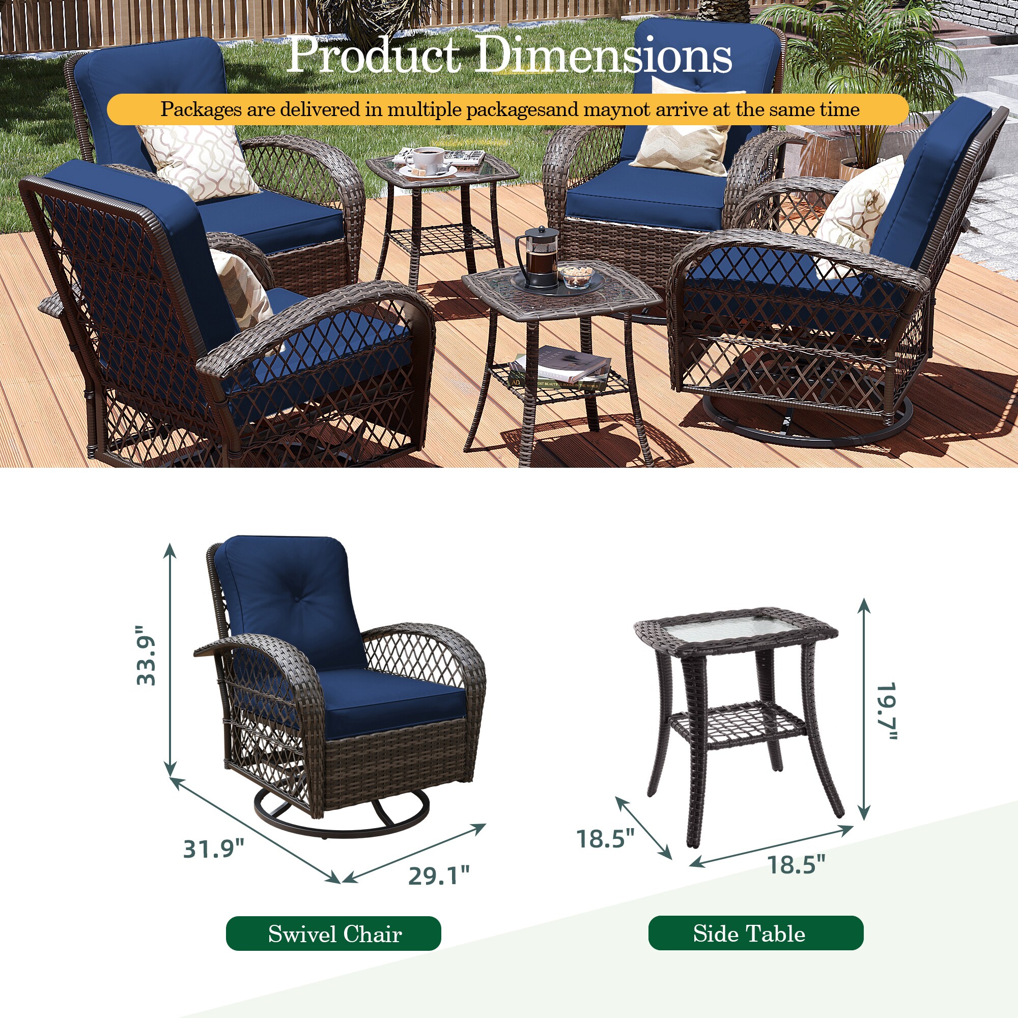 Patio Watcher LHY-B-NABLUE-CJ Patio-Conversation-Sets - View #3