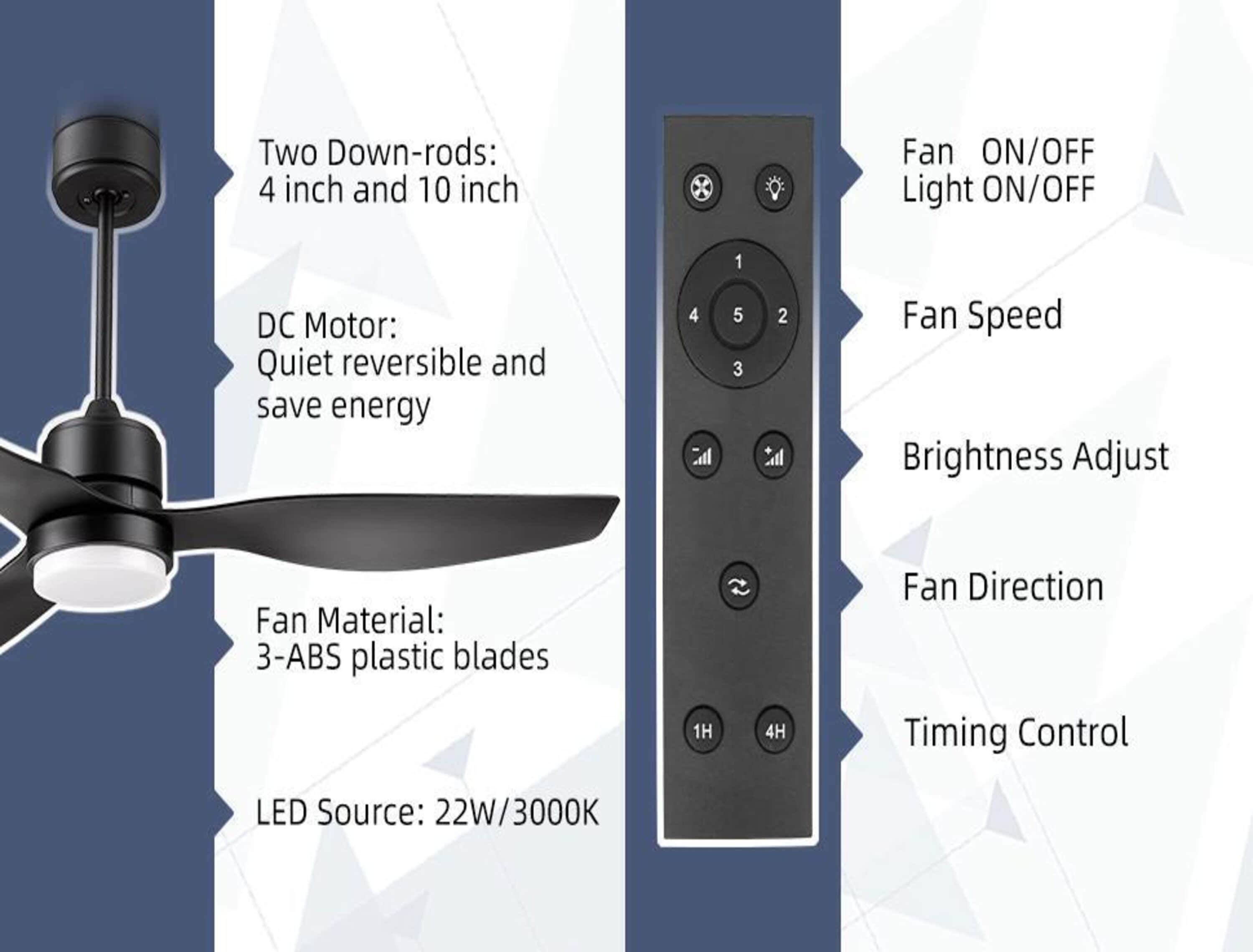 Flynama YC-L-359-BK Ceiling-Fans - View #4