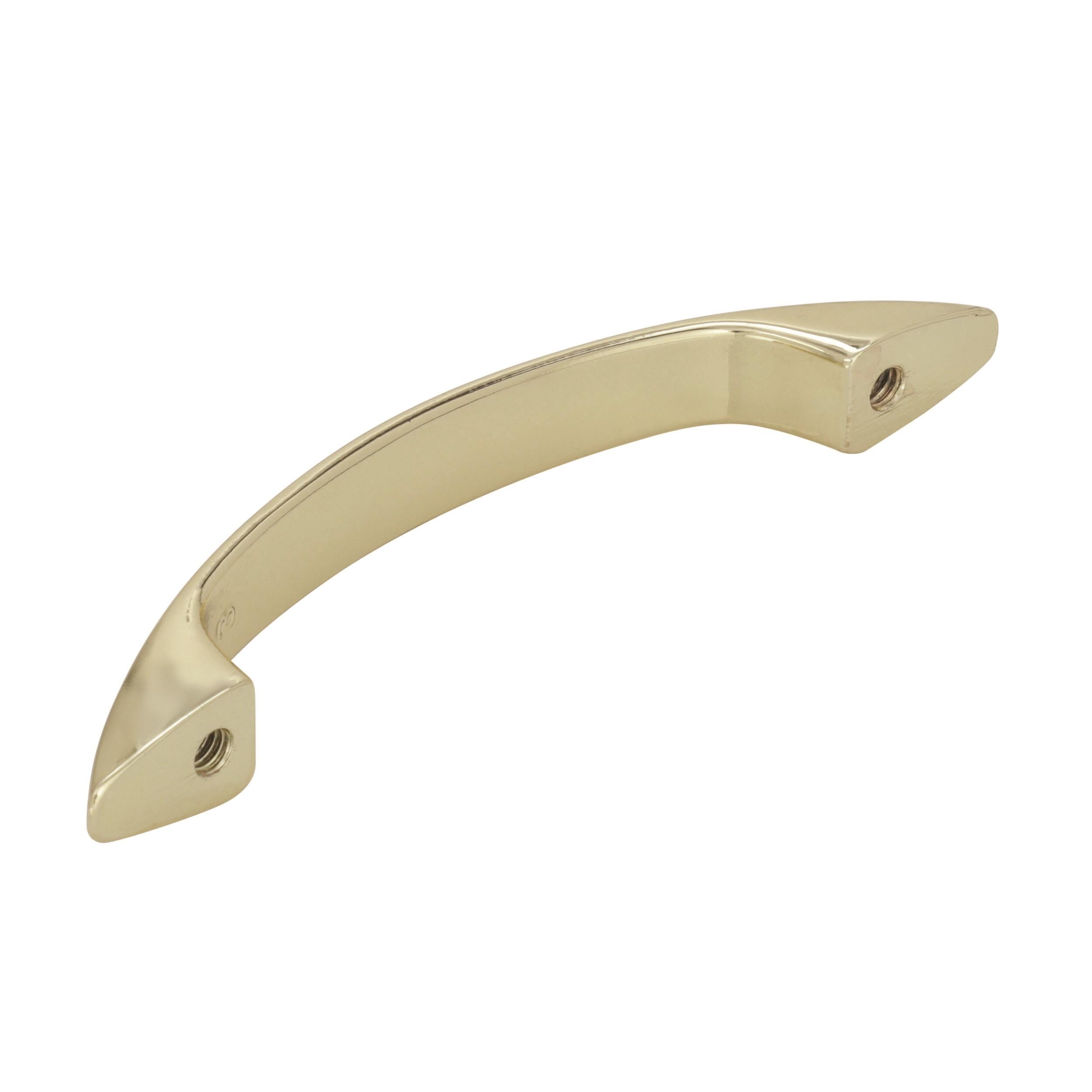 Polished Brass 3-Inch Modern Cabinet Pull with Mounting Hardware