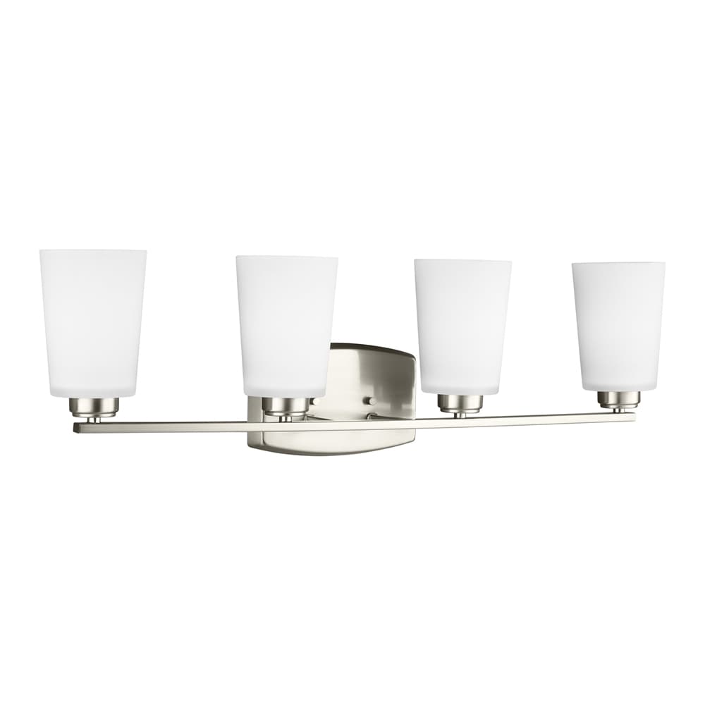 Generation Lighting 4428904-962 Franport 29.38-in 4 -Light Brushed Nickel Transitional Vanity light
