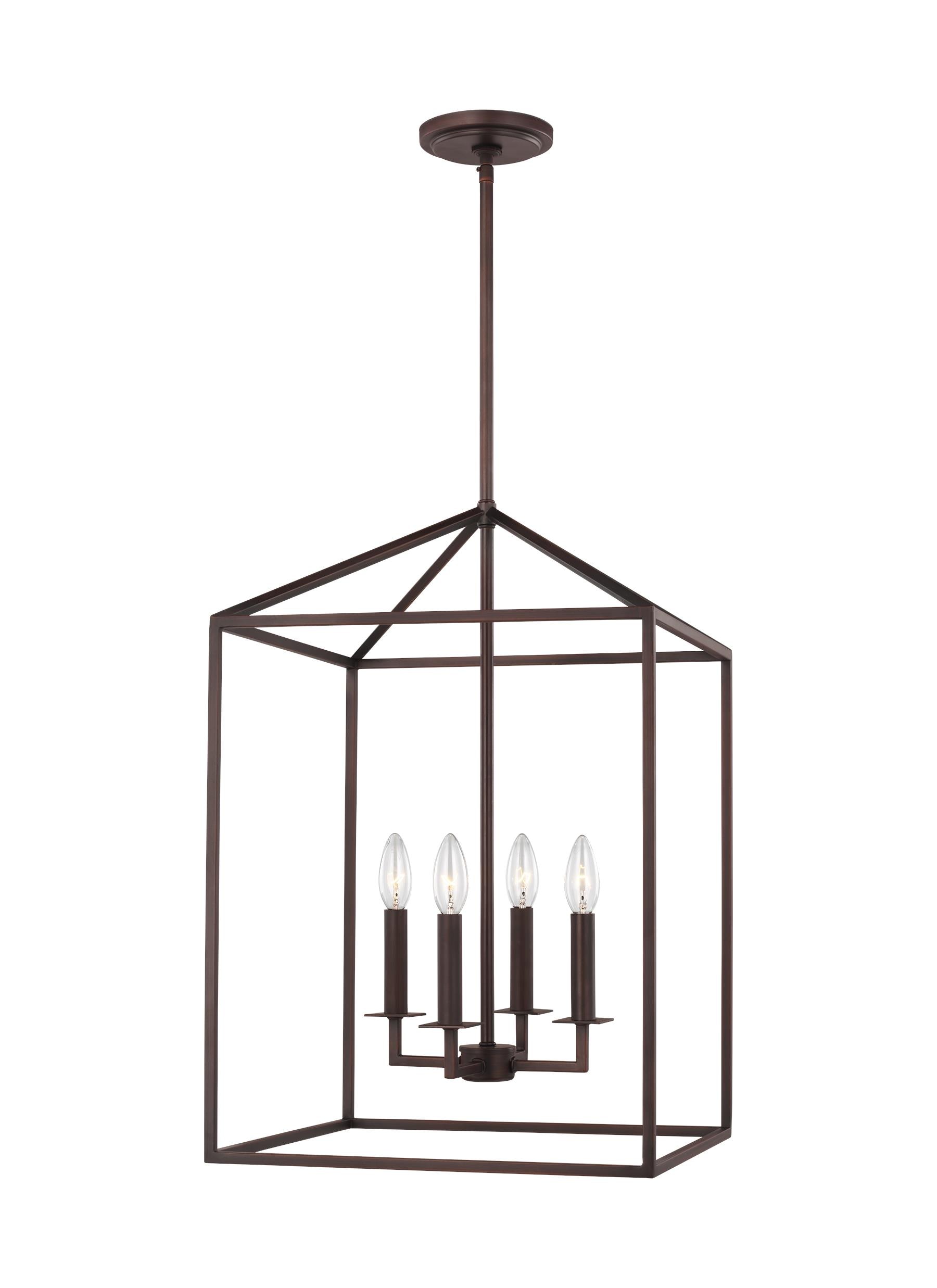 Generation Lighting 5115004-710 Perryton 4 -Light Bronze Transitional Lantern Medium Hanging Pendant light
