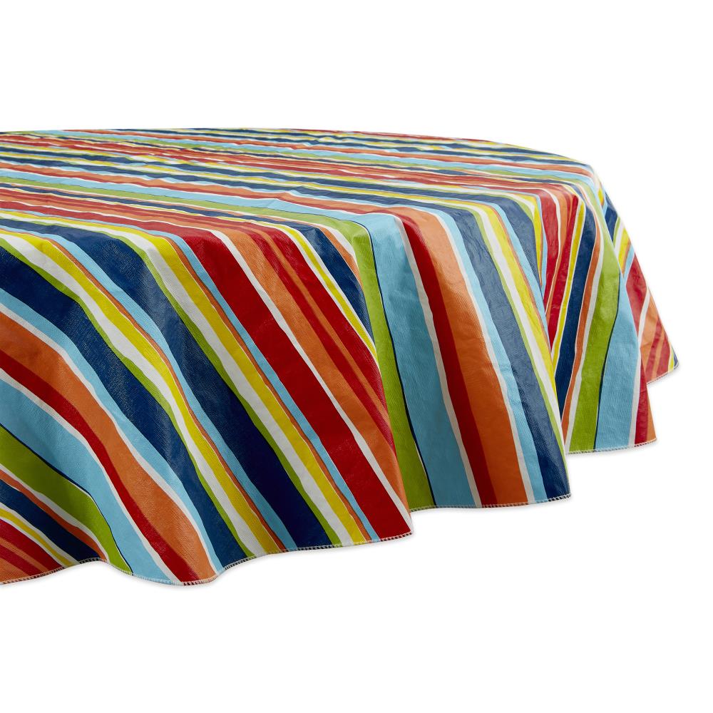Dii Outdoor Tablecloth Summer Stripe, 72 Round Outdoor Tablecloth