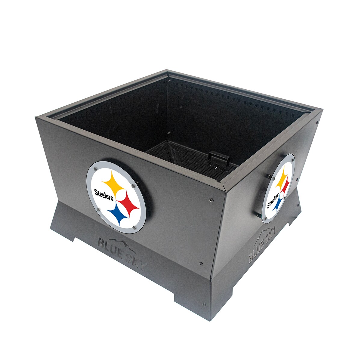 Blue Sky Outdoor Living SFP28SQ-STEELERS Pittsburgh Steelers 28-in W Black Steel Wood-Burning Fire Pit