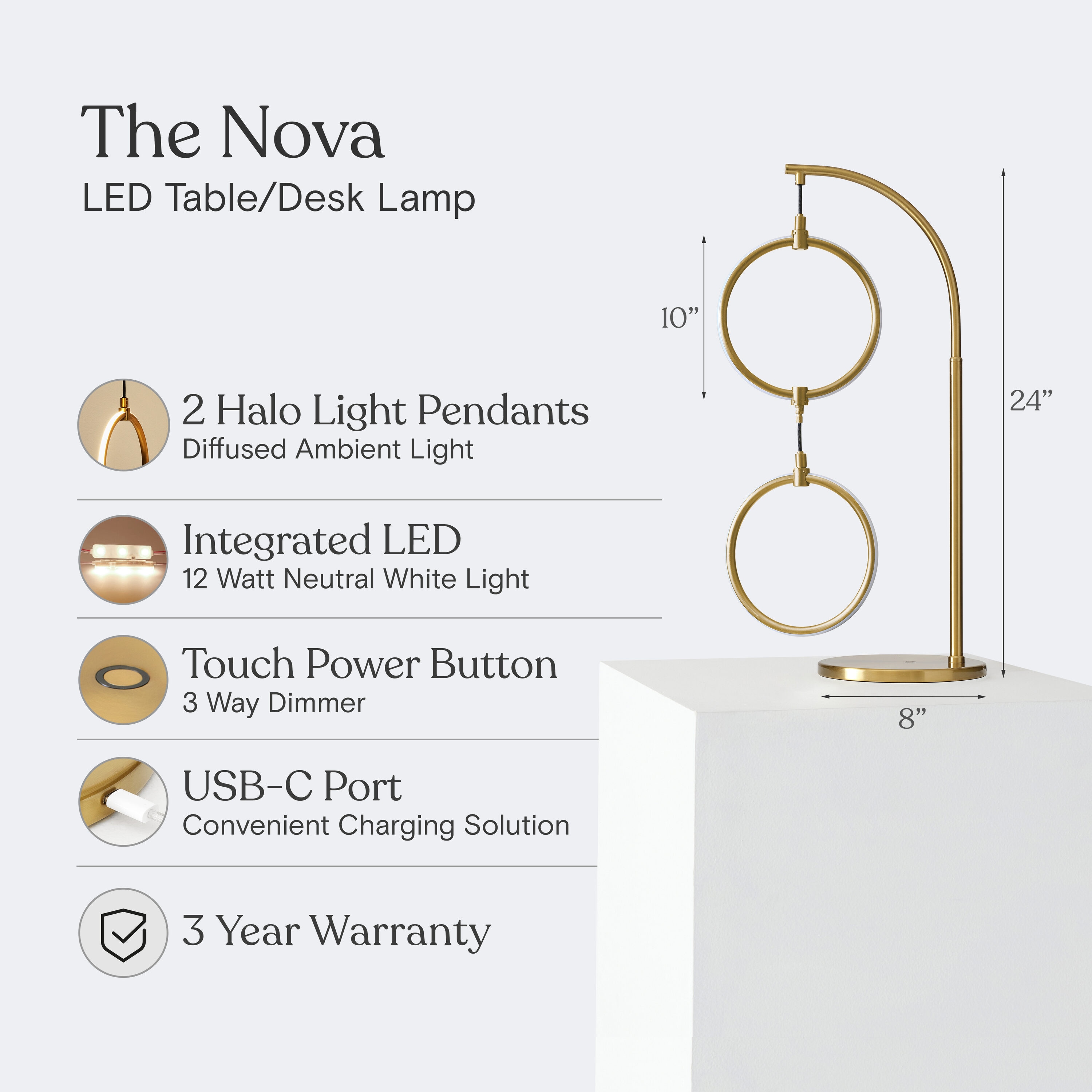 Brightech TL-NVA-BRS Table-Lamps - View #4