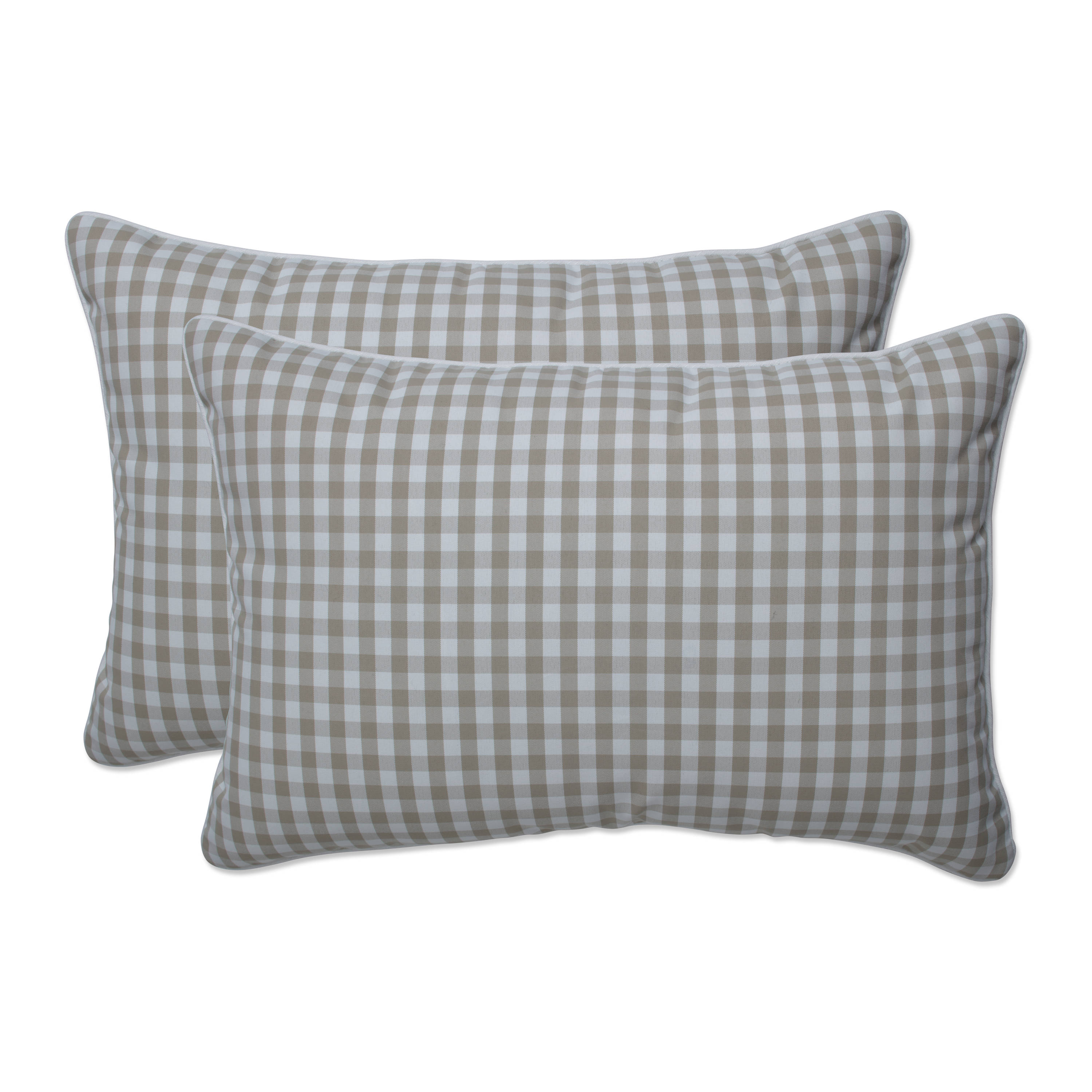 Pillow Perfect 674162 2-Pack Graphic Print Tan Rectangular Throw Pillow