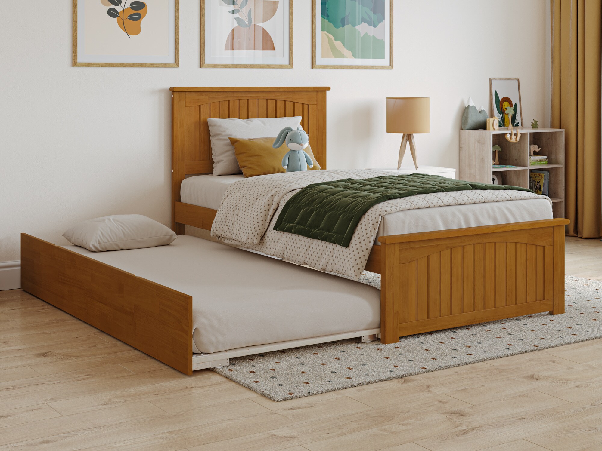 AFI AR822601T Nantucket Light Toffee Twin Wood Trundle Bed
