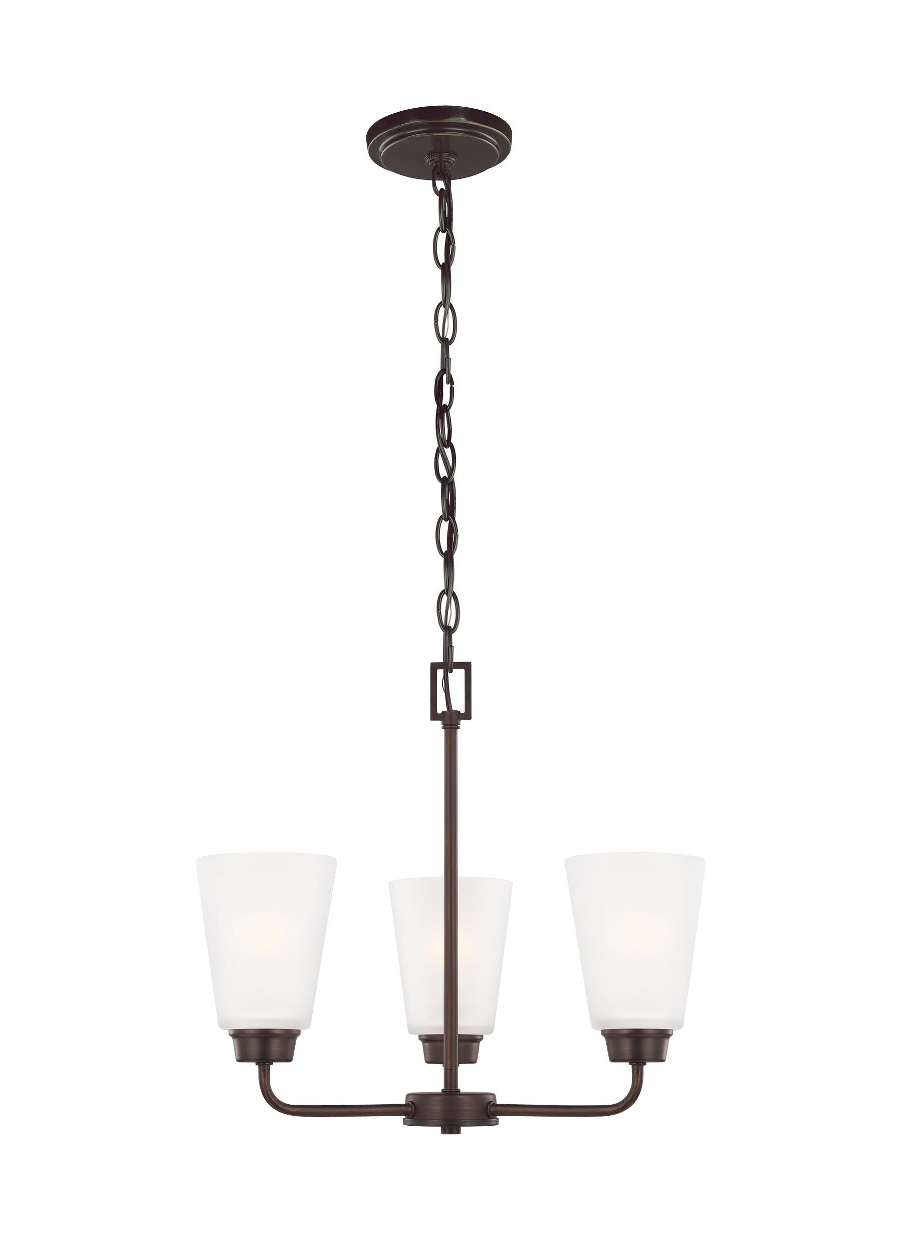Generation Lighting 3115203-710 Kerrville 3 -Light Brushed Bronze Traditional For Use in Bathrooms, Bedrooms, Dining Rooms, Foyers, Kitchens, Living Rooms Chandelier