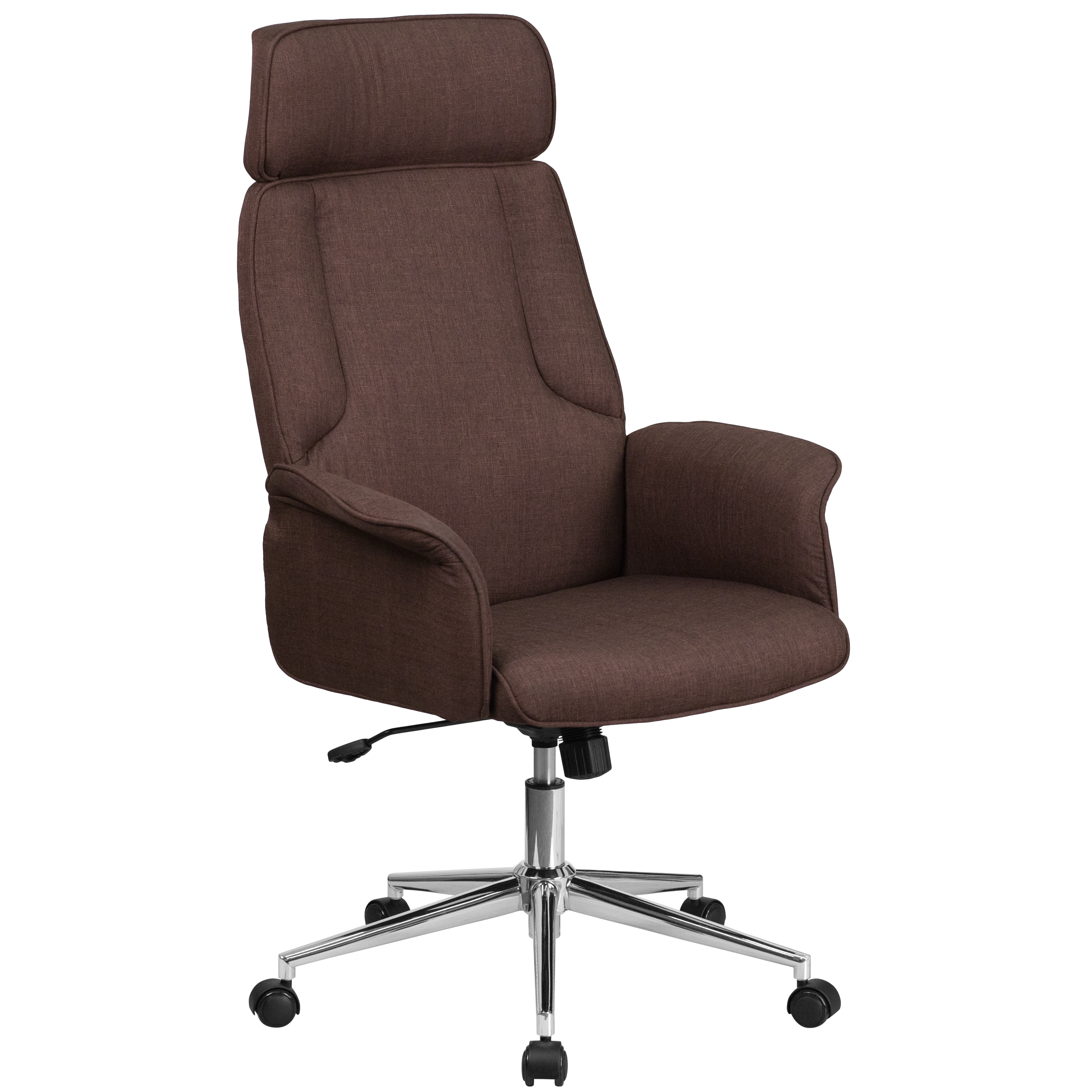 Flash Furniture 889142061779 Brown Contemporary Adjustable Height Swivel Upholstered Executive Chair