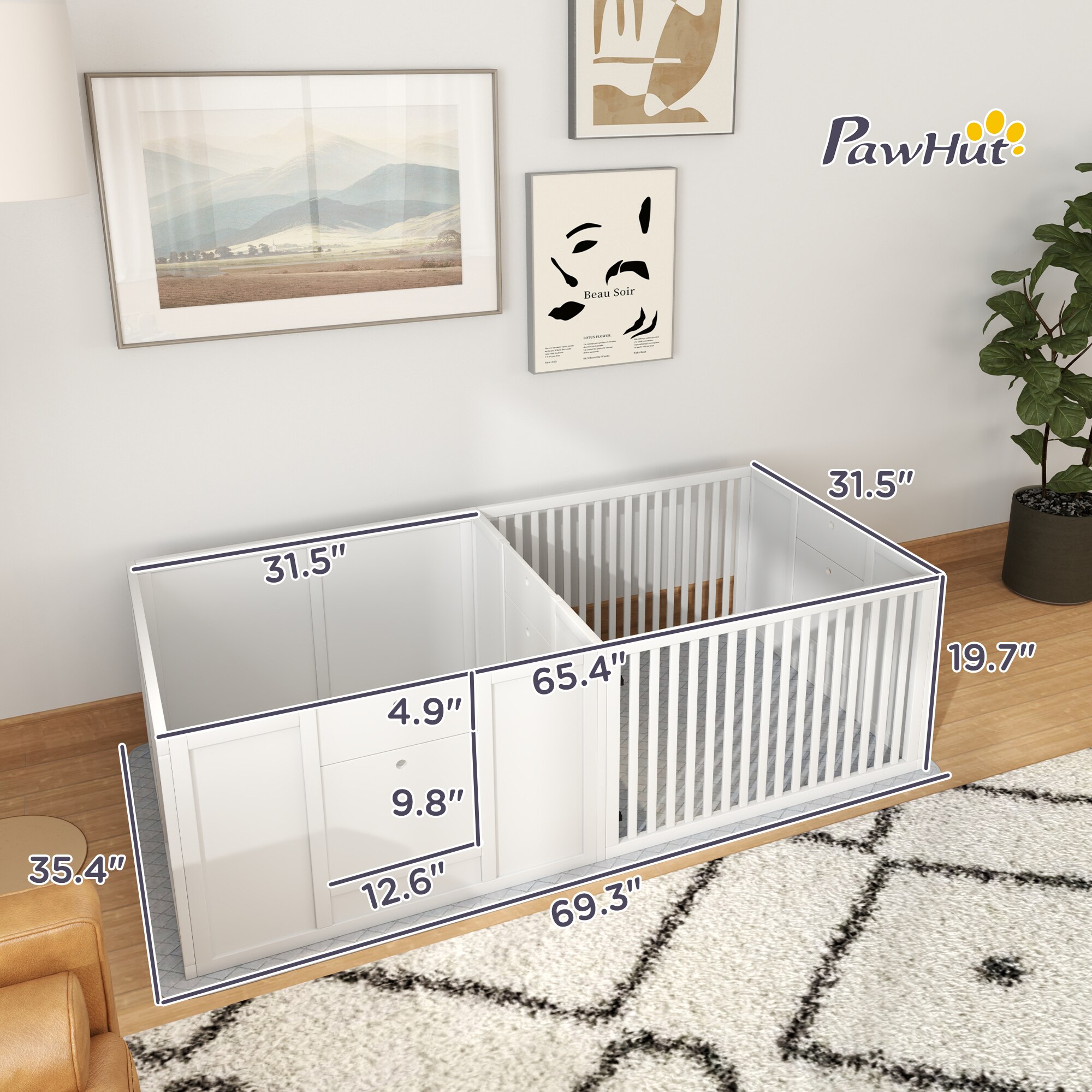 PawHut D06-220V00WT Dog-Pens - View #3