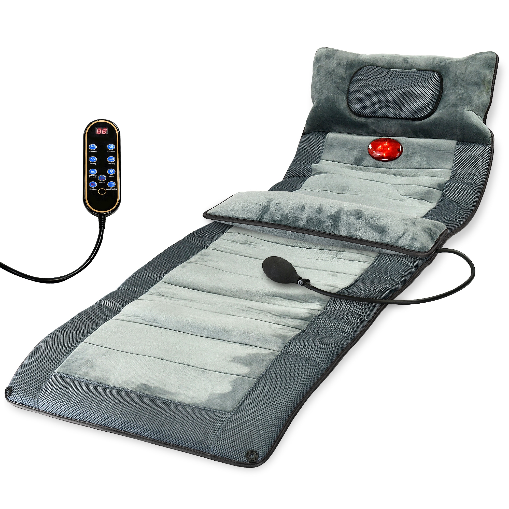 Carepeutic Shiatsu Heated Seat Pad With Vibration Massage For Total Body Relief Gray 3