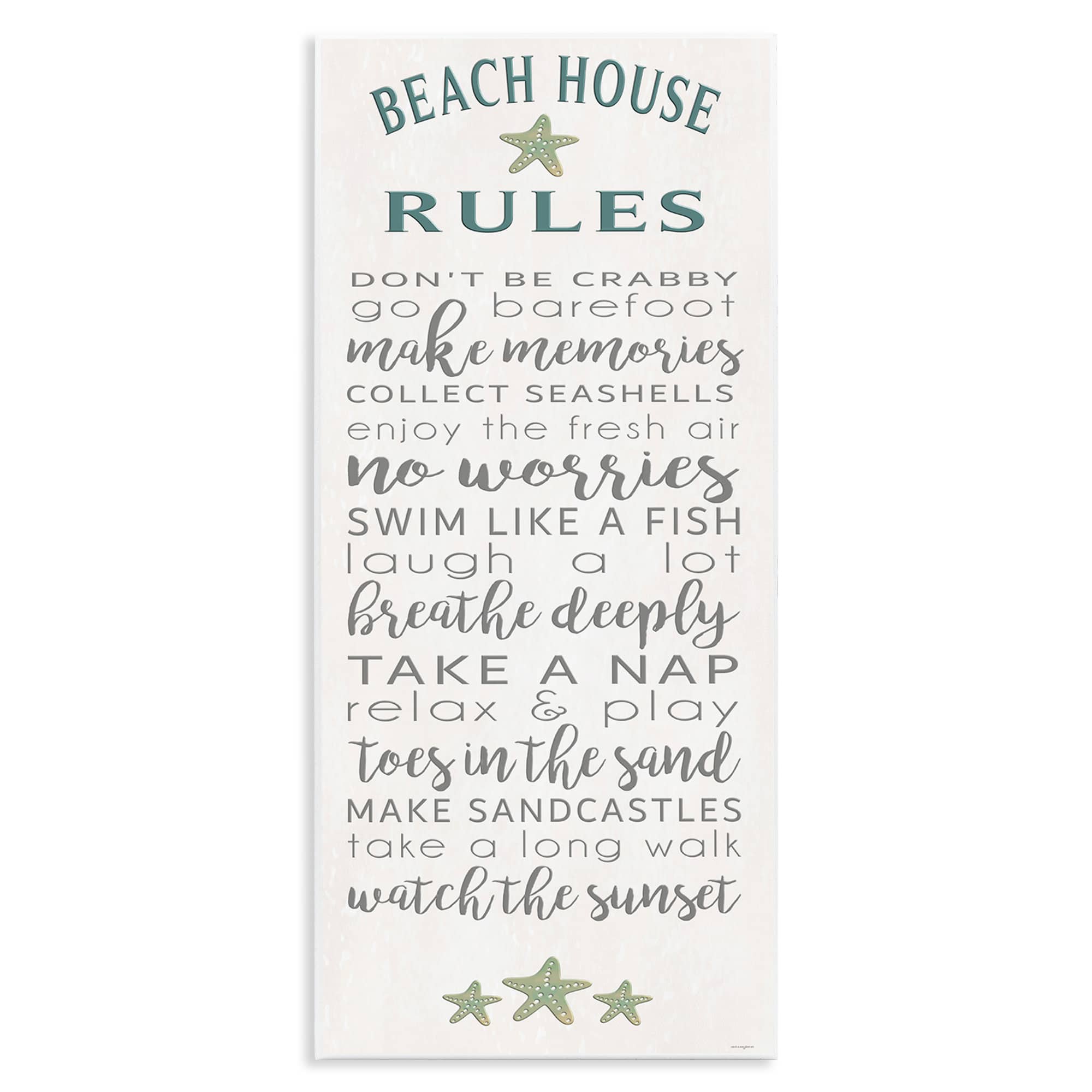 Stupell Industries BT-561-WD-7X17 Fun Recreations Beach Rules Wall Plaque Art By Seven Trees Design 7 x 17