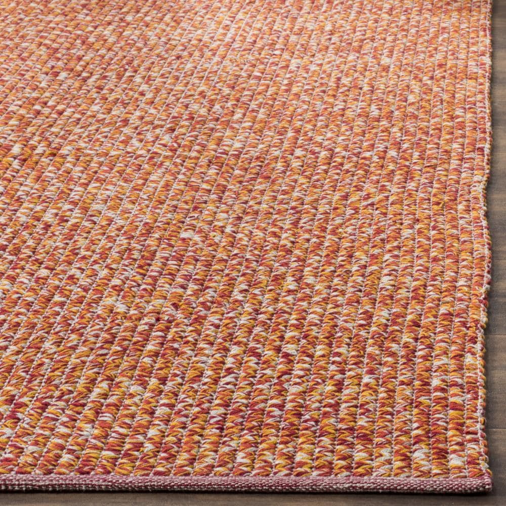 Coastal Charm Orange Wool-Viscose 6' x 9' Hand-Woven Area Rug