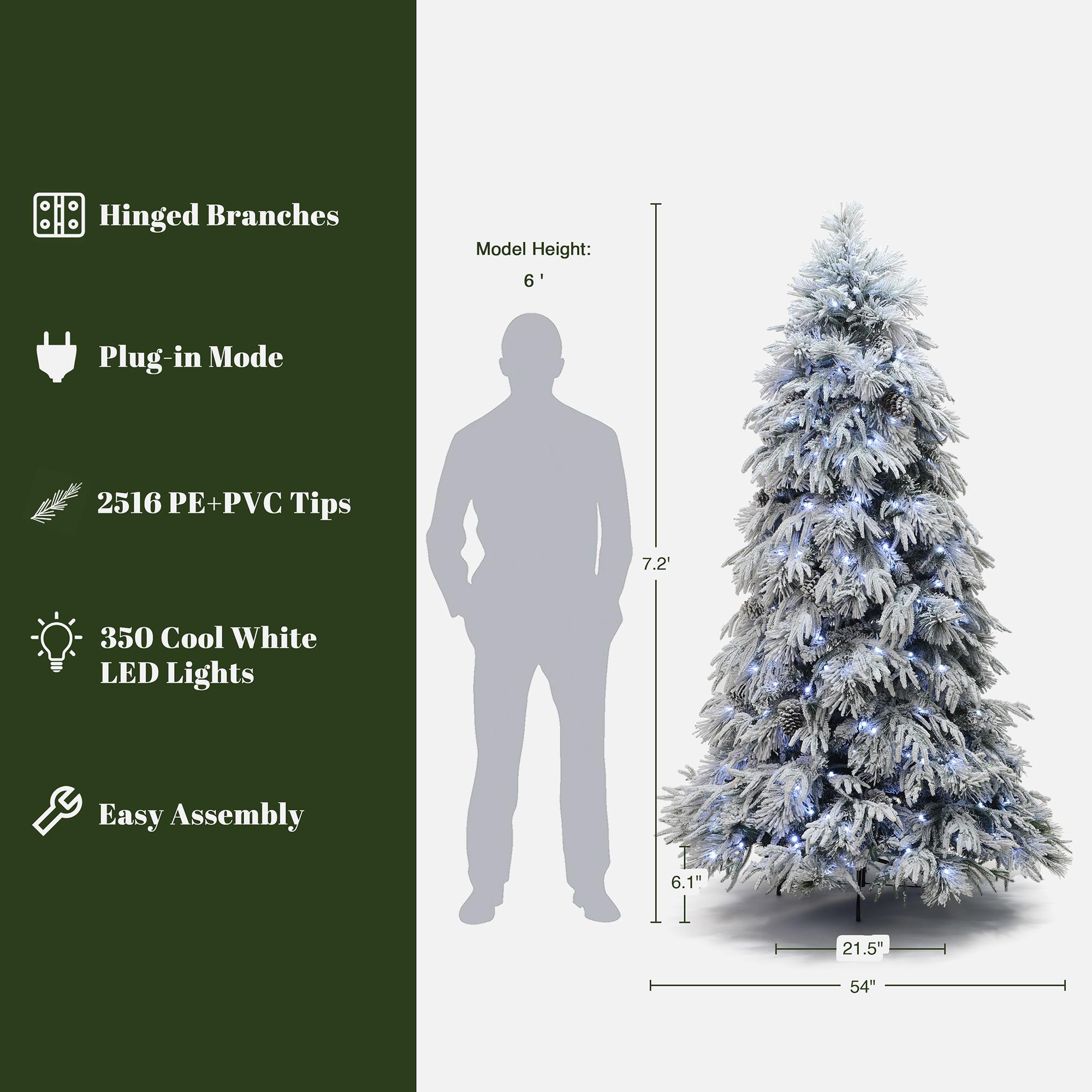 LuxenHome WHAP2553-7FT Artificial-Christmas-Trees - View #2