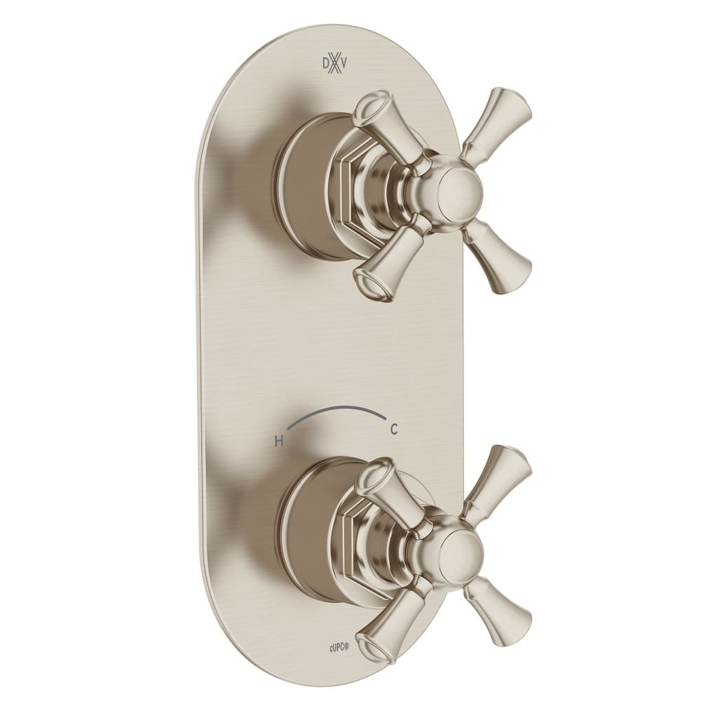 DXV  D35155528 Oak Hill Thermostatic Valve Trim Only with Double Cross Handle  Less Rough In