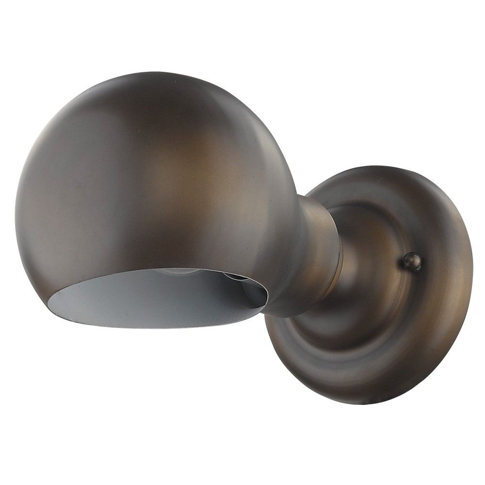 Slickblue 5.5 Inch H Antique Bronze Finish Metal Outdoor Wall Light Rounded Sconce for Porch Patio and Entryway