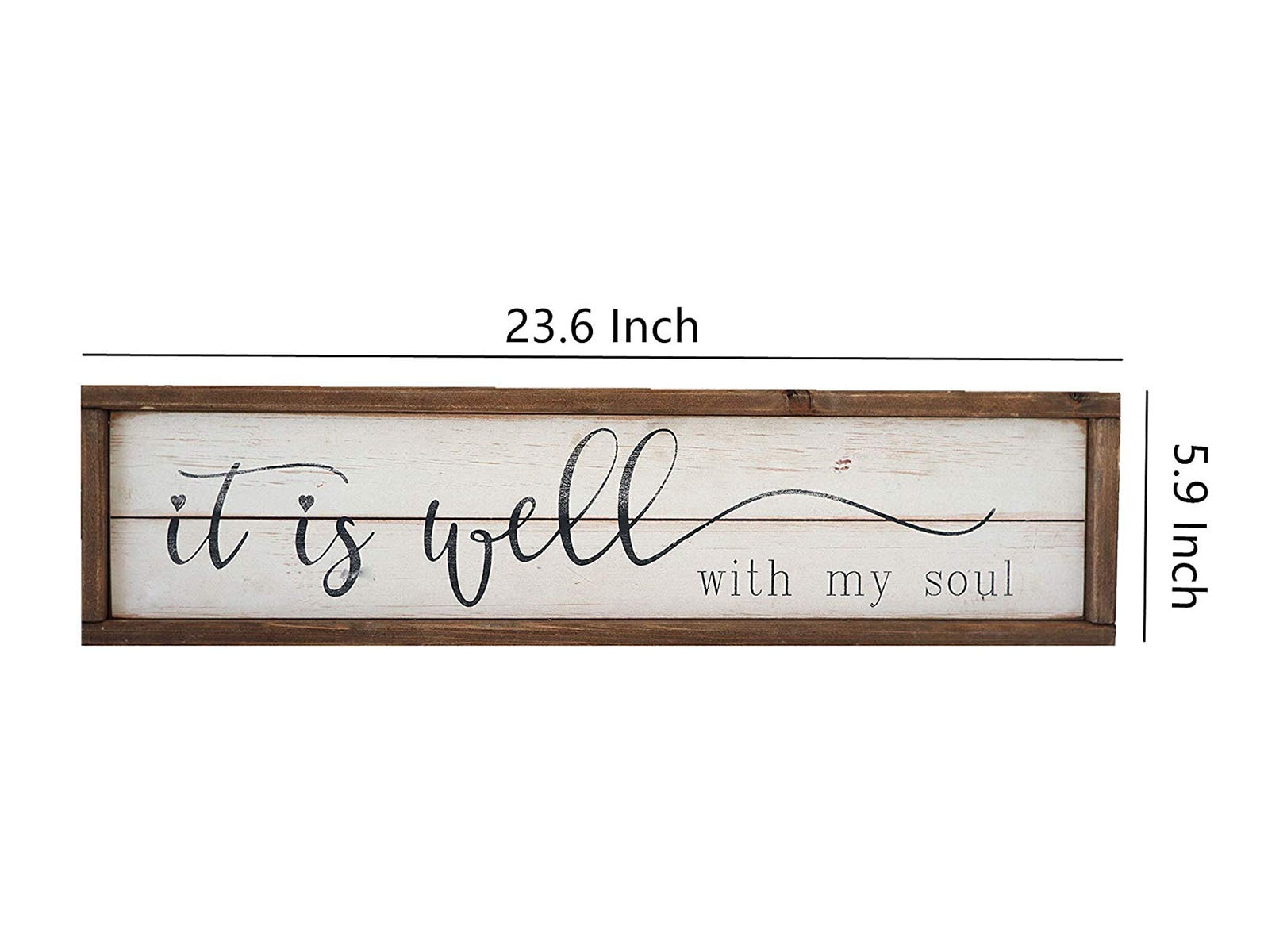 Parisloft Brown Wood Framed 6-in H x 23.6-in W Inspirational Wood Sign ...