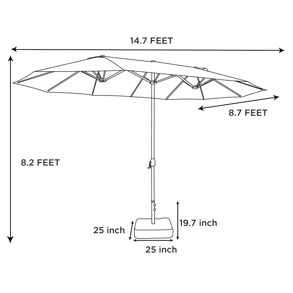 15-ft Market Patio Umbrella with Base in the Patio Umbrellas department ...