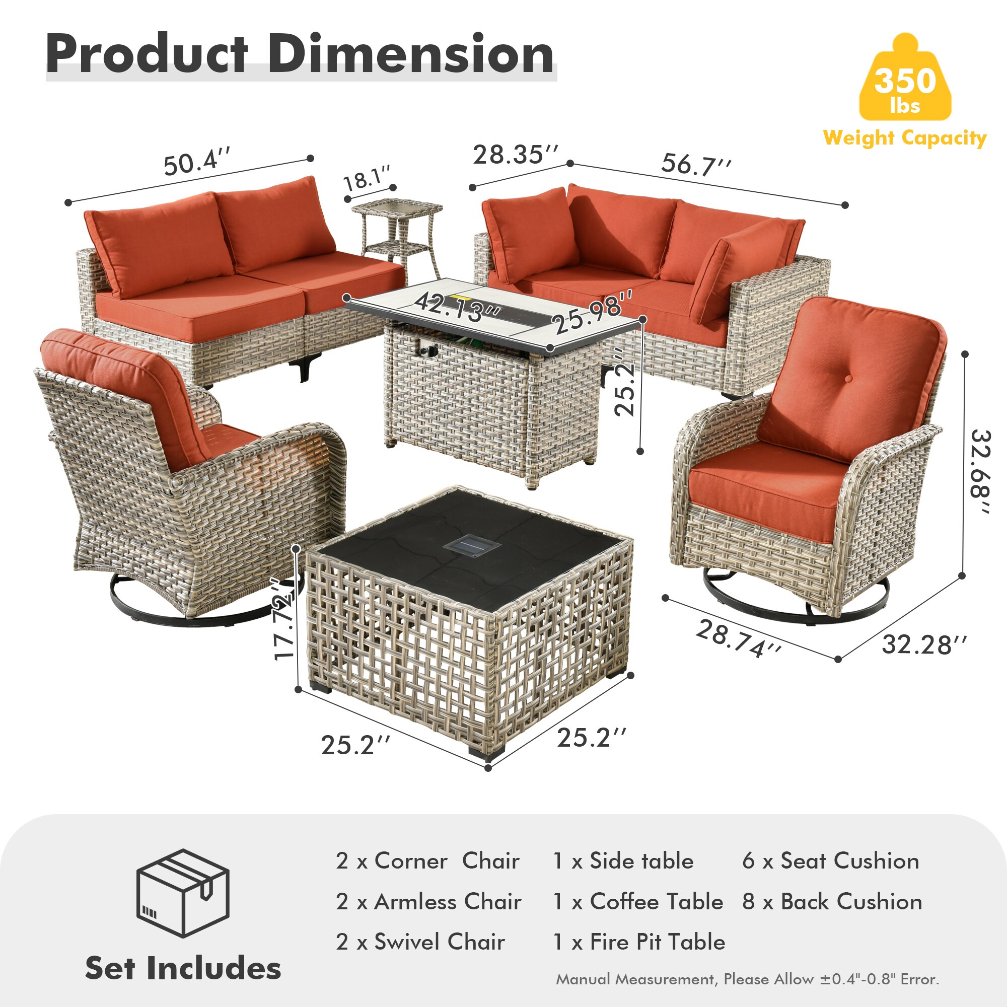 weaxty CFPDSCRRSYZVNC80C9 Patio-Conversation-Sets - View #8