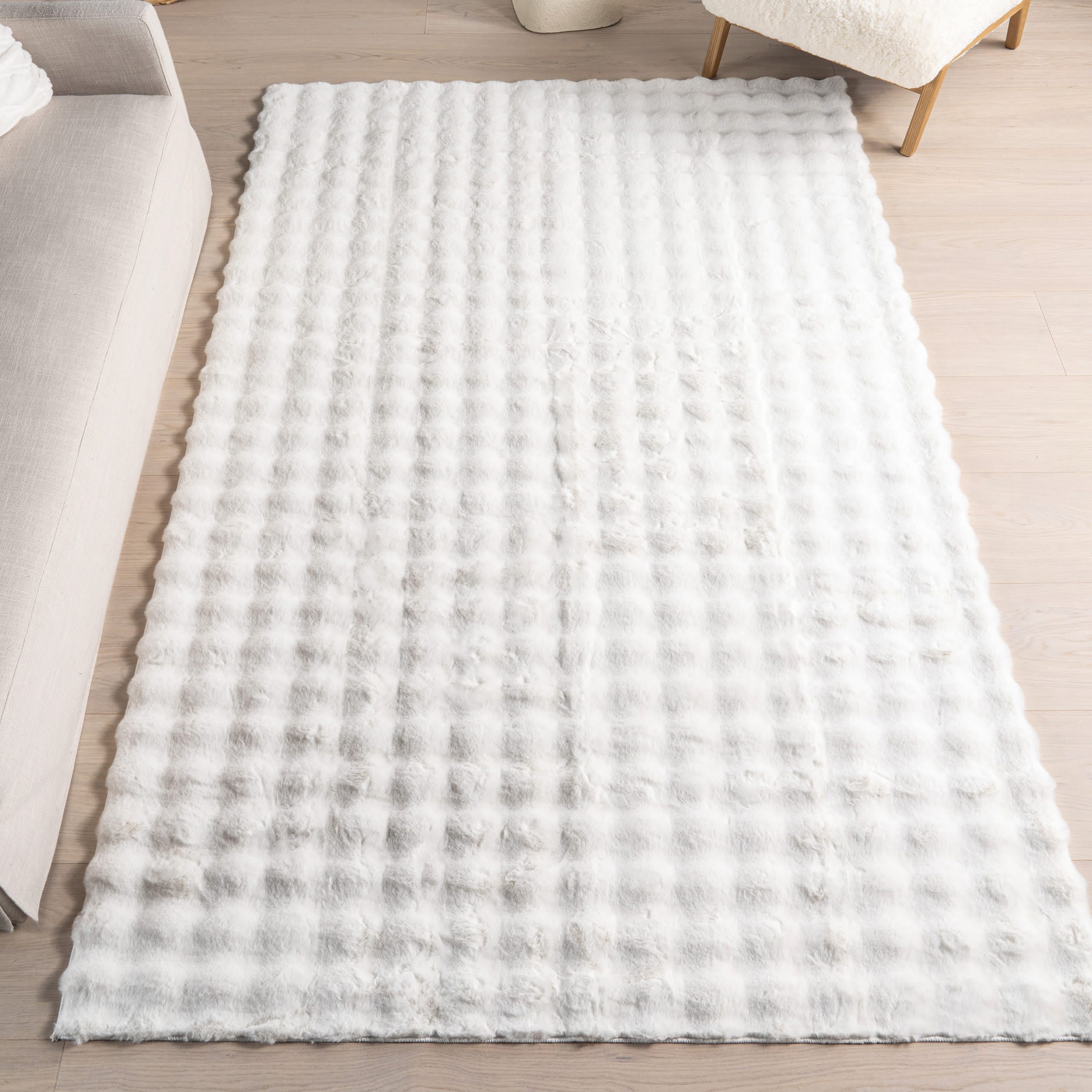 nuLOOM HJWR02A-76096 Jeni 8 x 10 (ft) Loomed Polyester White Rectangular Indoor Solid Machine washable Area rug