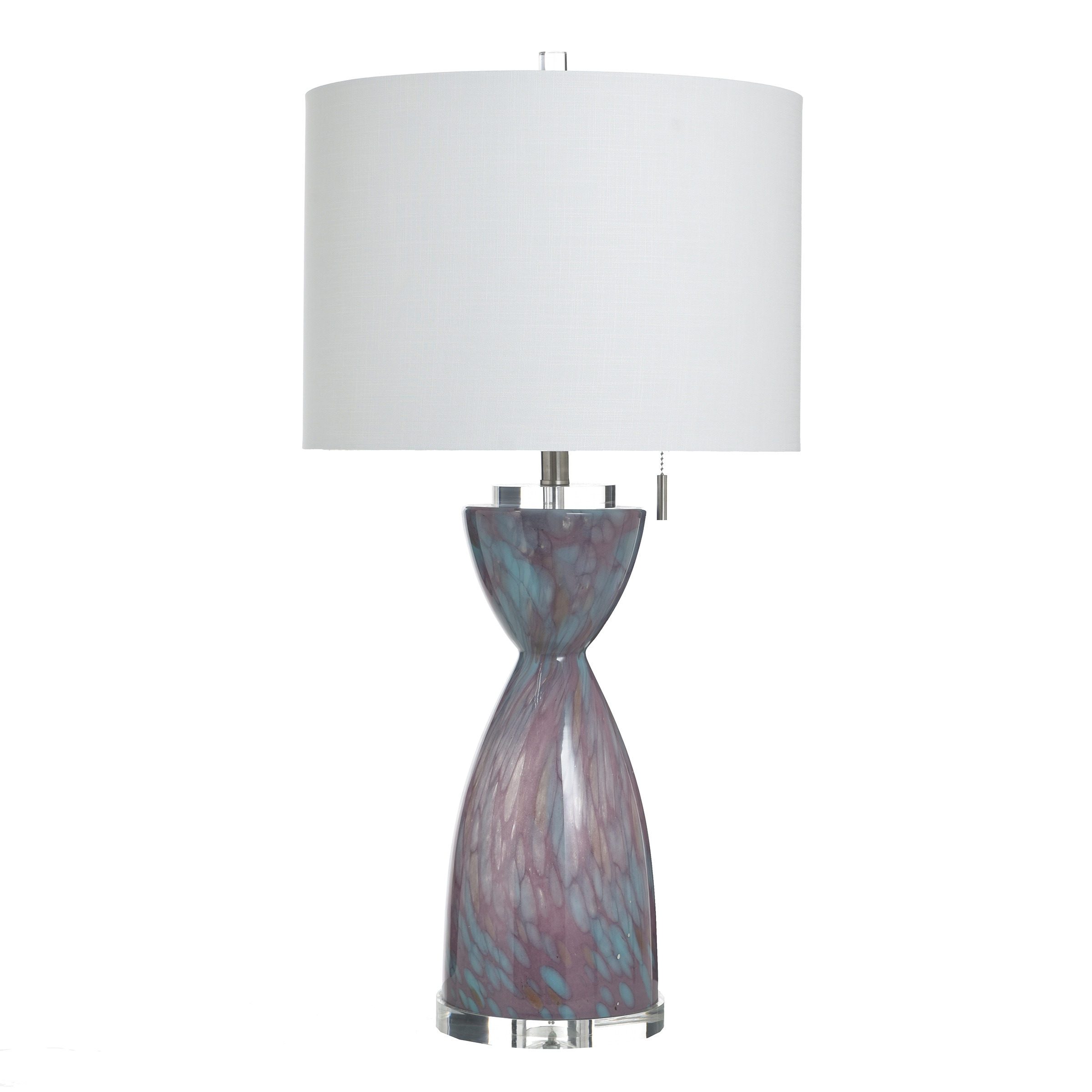 StyleCraft Home Collection Glass Table Lamp - Bilzen - White Shade