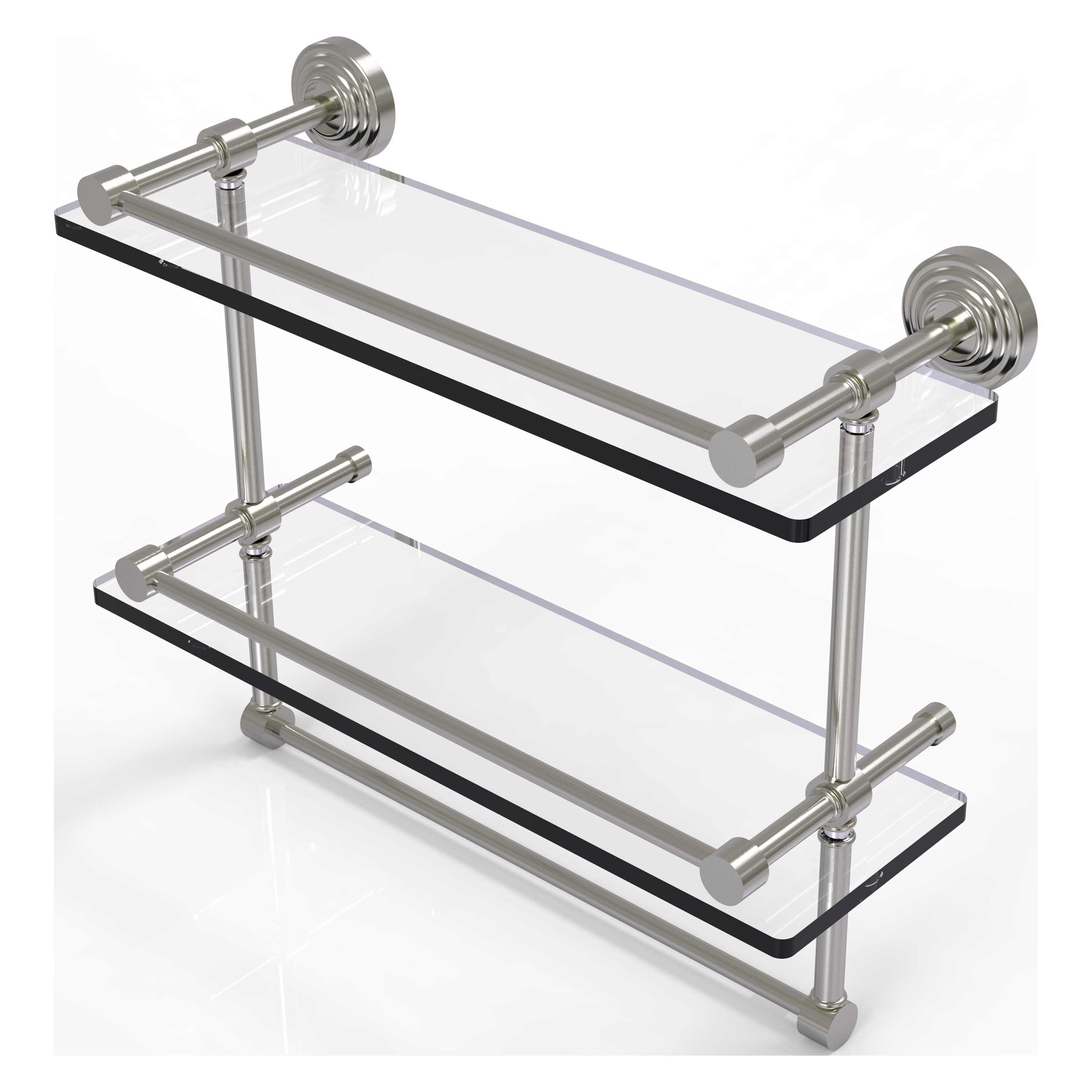 Allied Brass Waverly Place Satin Nickel 2-Tier Wall Mount Bathroom