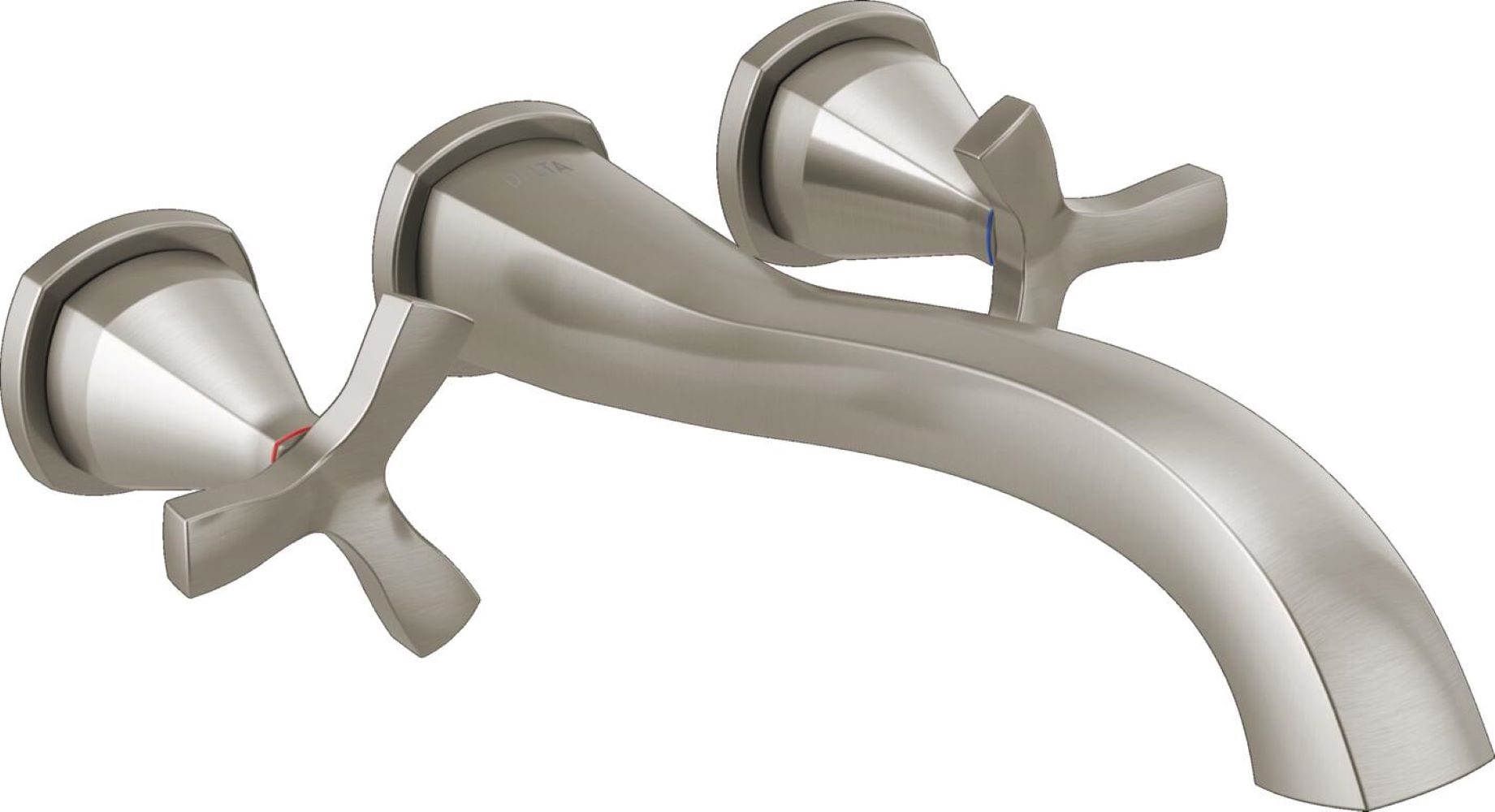 Delta T57766-SS-PR-WL Lumicoat Stainless 2-handle Wall-mount Low-arc Bathtub Faucet