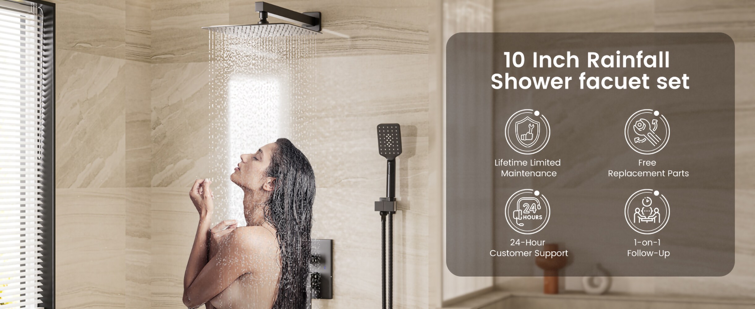 CASAINC CS12-10MB Showerhead-Bar-Panels - View #11