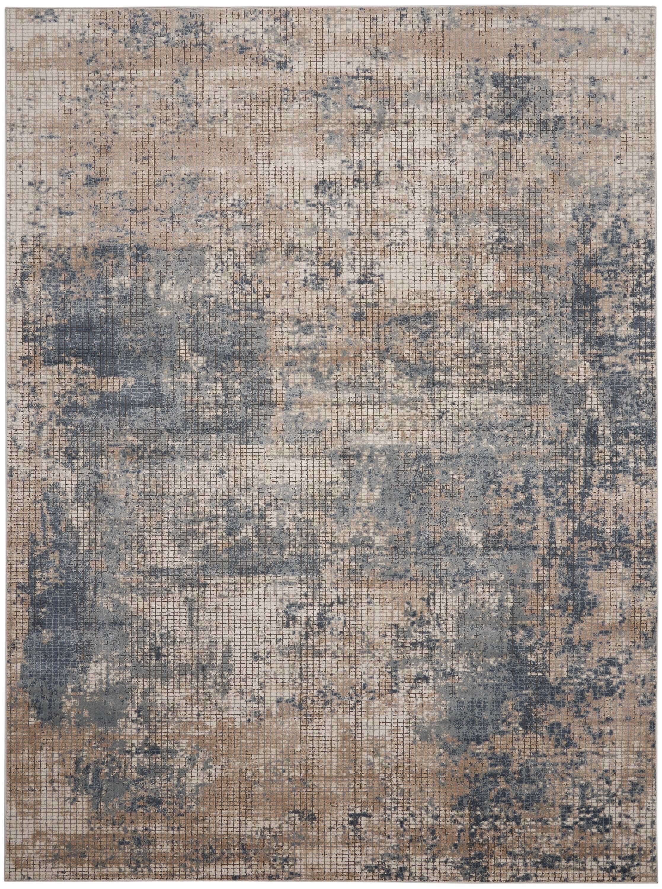 Nourison Concerto 8 x 10 Blue/Beige Indoor Abstract Area Rug in the ...