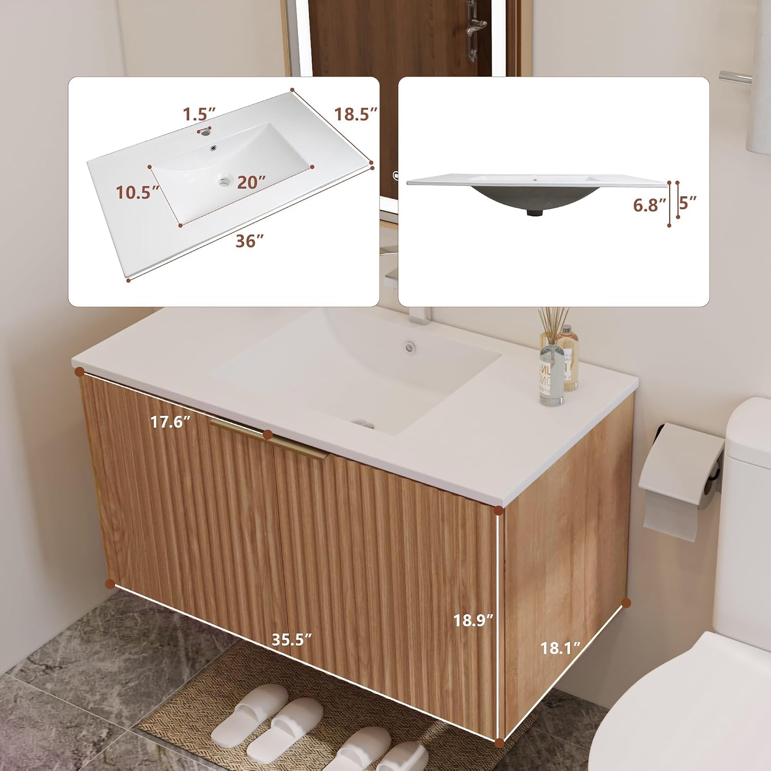 KAIMAXUS KM004-36IN-NW Bath-Vanity-Combo - View #2