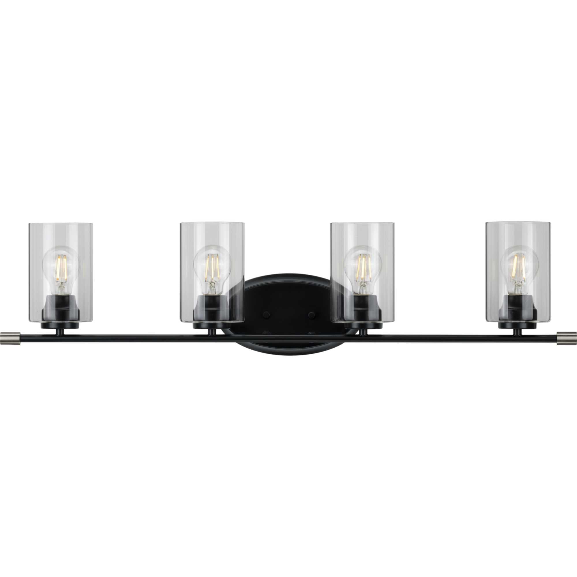 Progress Lighting Riley 34.375-in 4-Light Matte Black Traditional ...