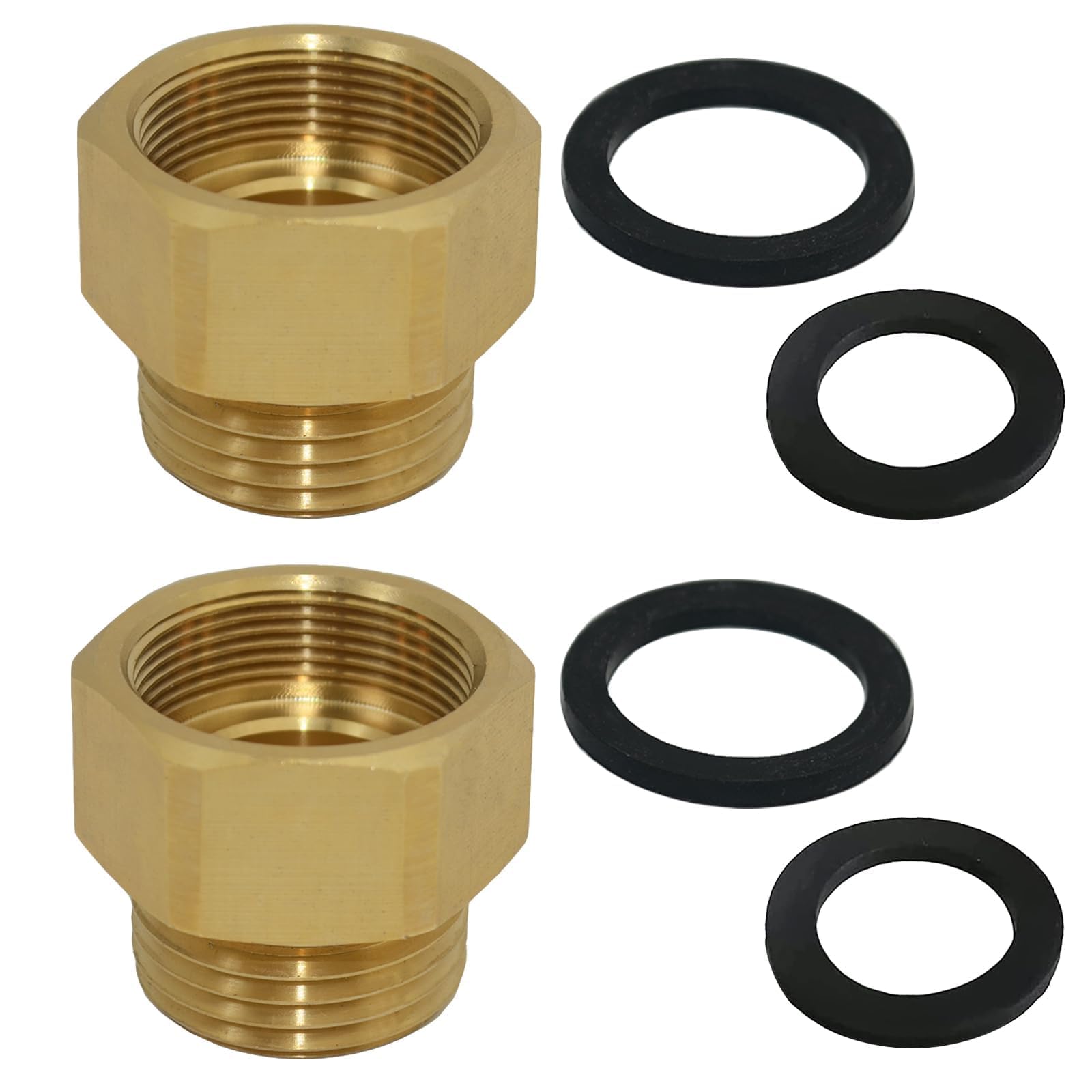 Oyezvary -  Hose Bib Adapter Set Two Pieces Fine Thread Female to Three Quarter GHT Male Hose Con...