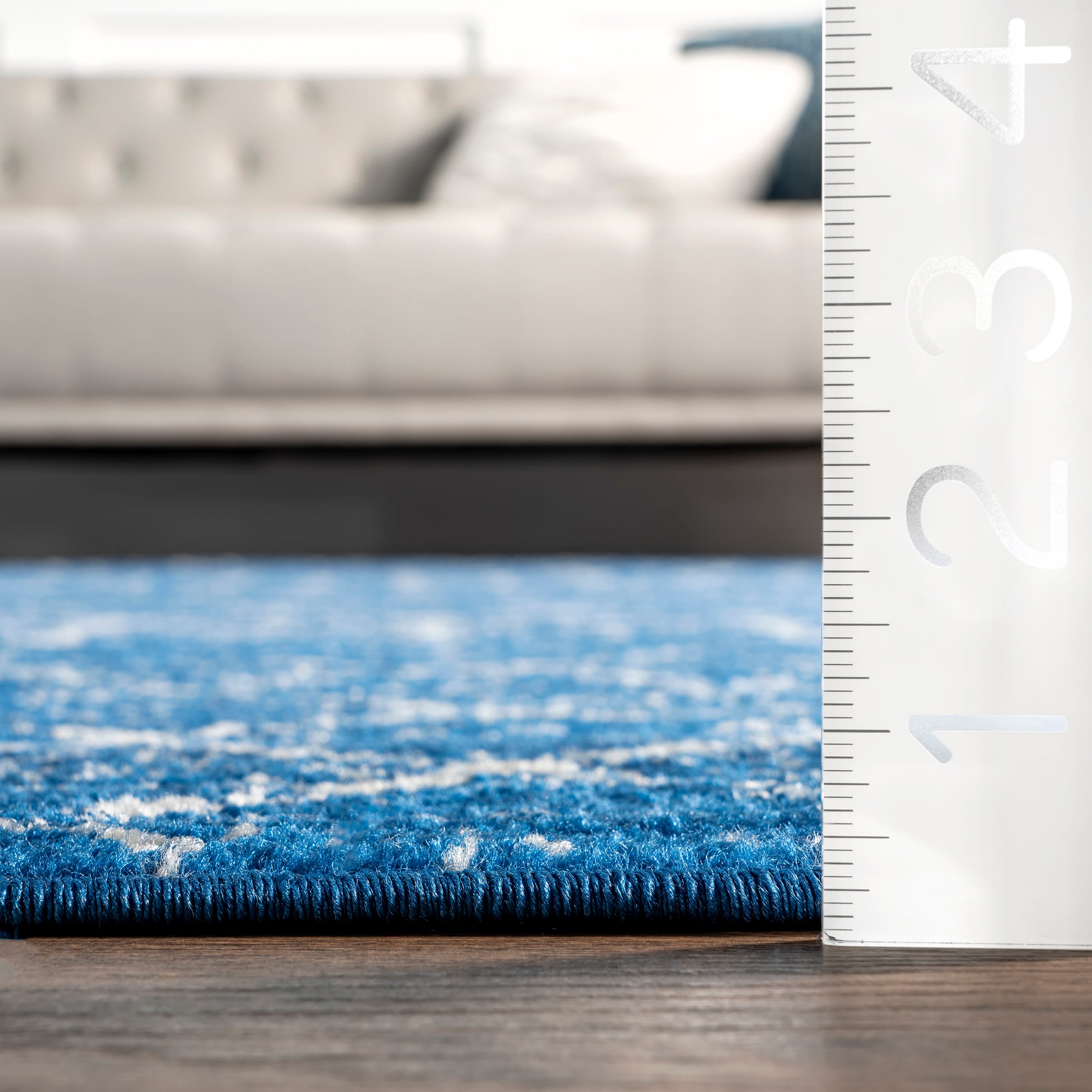 Blue Rectangular 4' x 6' Moroccan Trellis Area Rug
