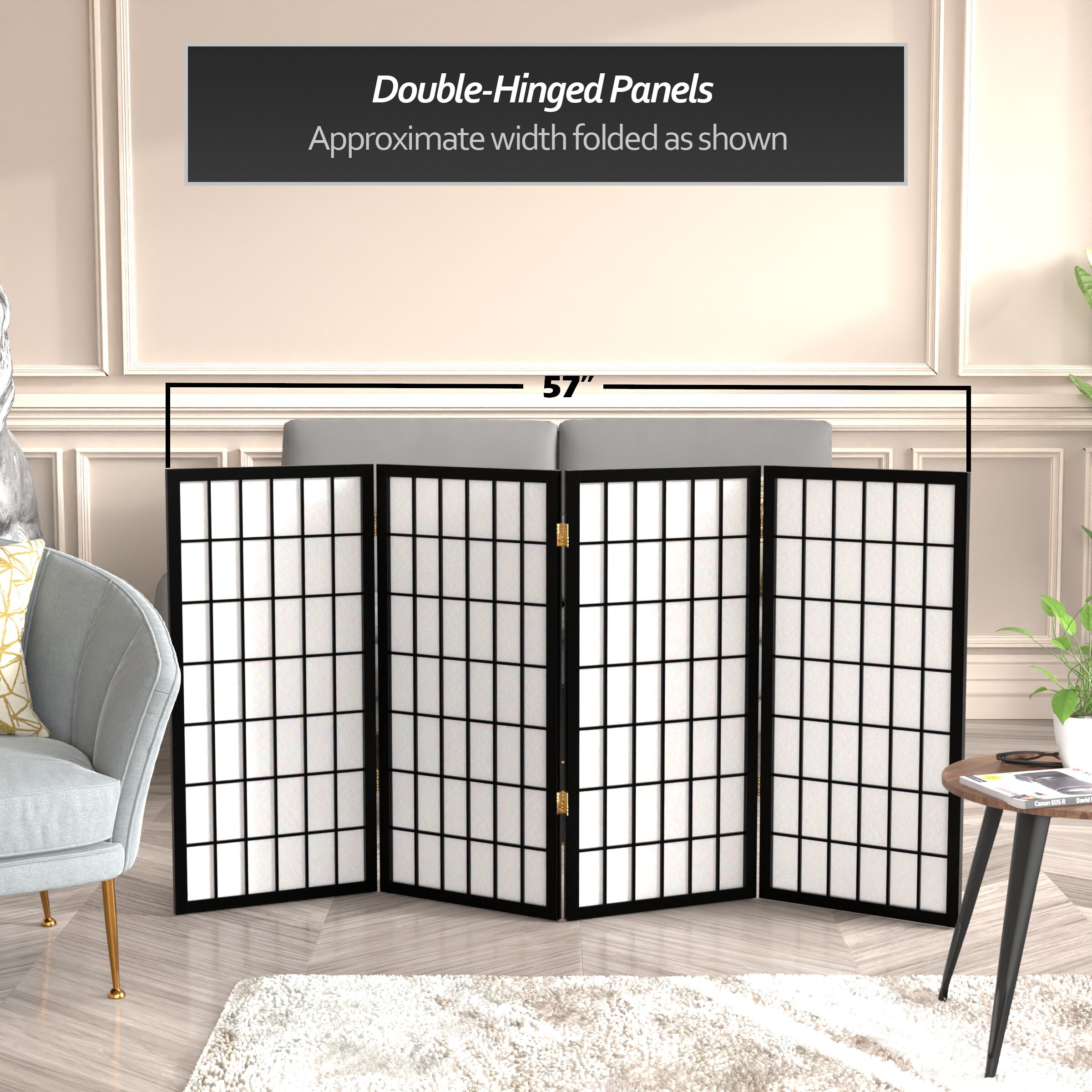 Red Lantern WP36-BLK-4P Indoor-Privacy-Screens - View #6