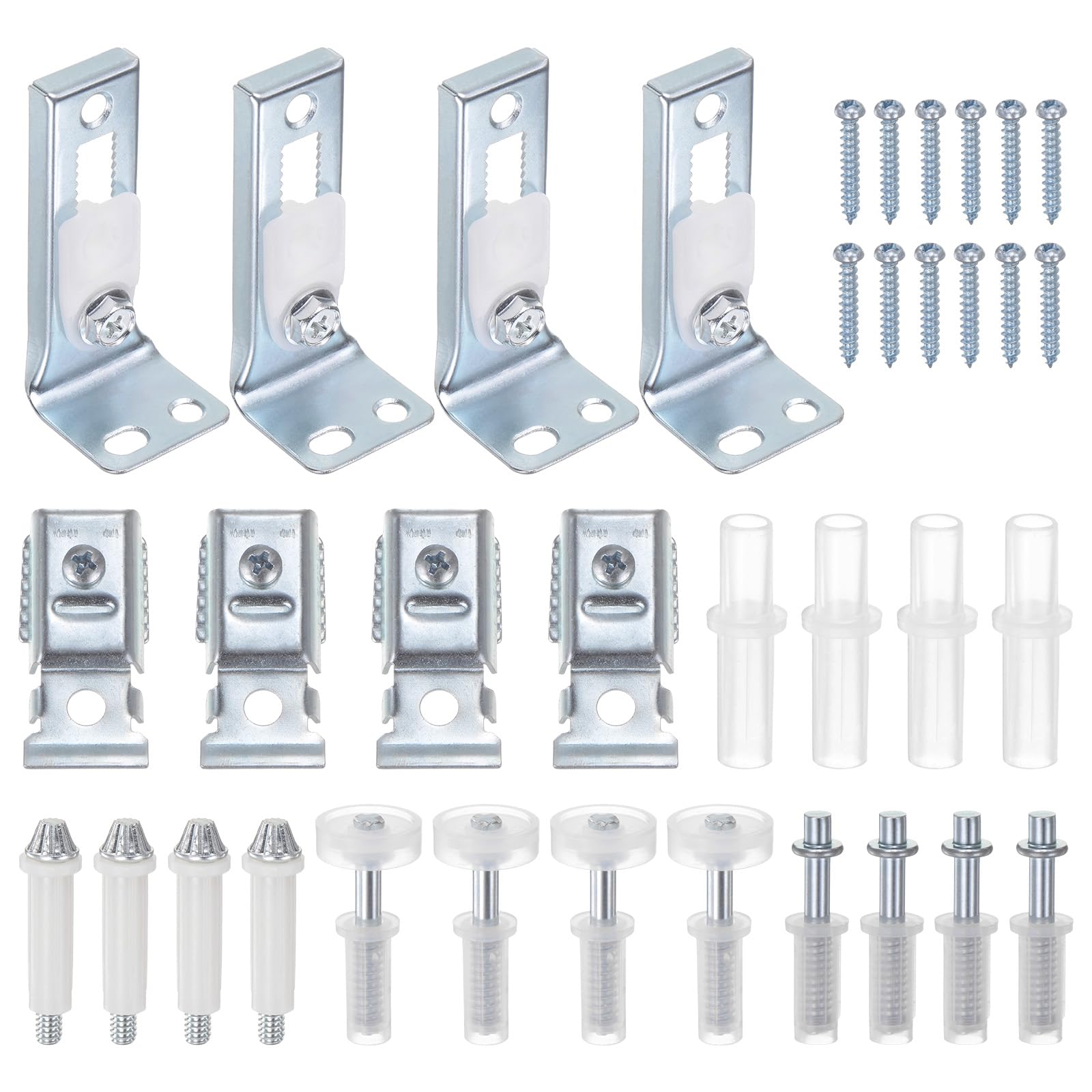 LILILIAN FMY  4Pack Bifold Door Hardware Kit Includes Top Bottom Pivot Bracket and Guide Wheel for Folding Pocket Door Accordion Door Barn Door